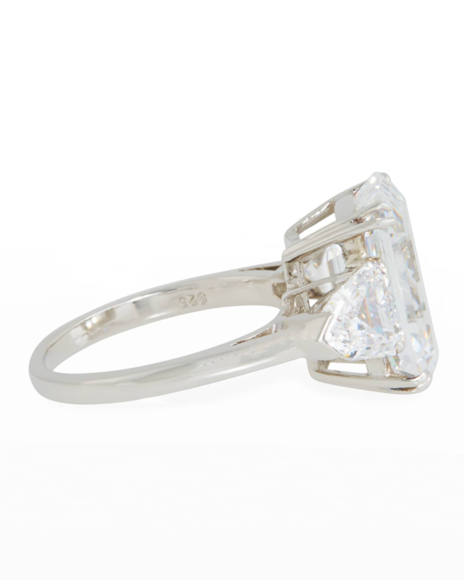 Fantasia by DeSerio 10 TCW 14k White Gold Triple Cubic Zirconia Ring