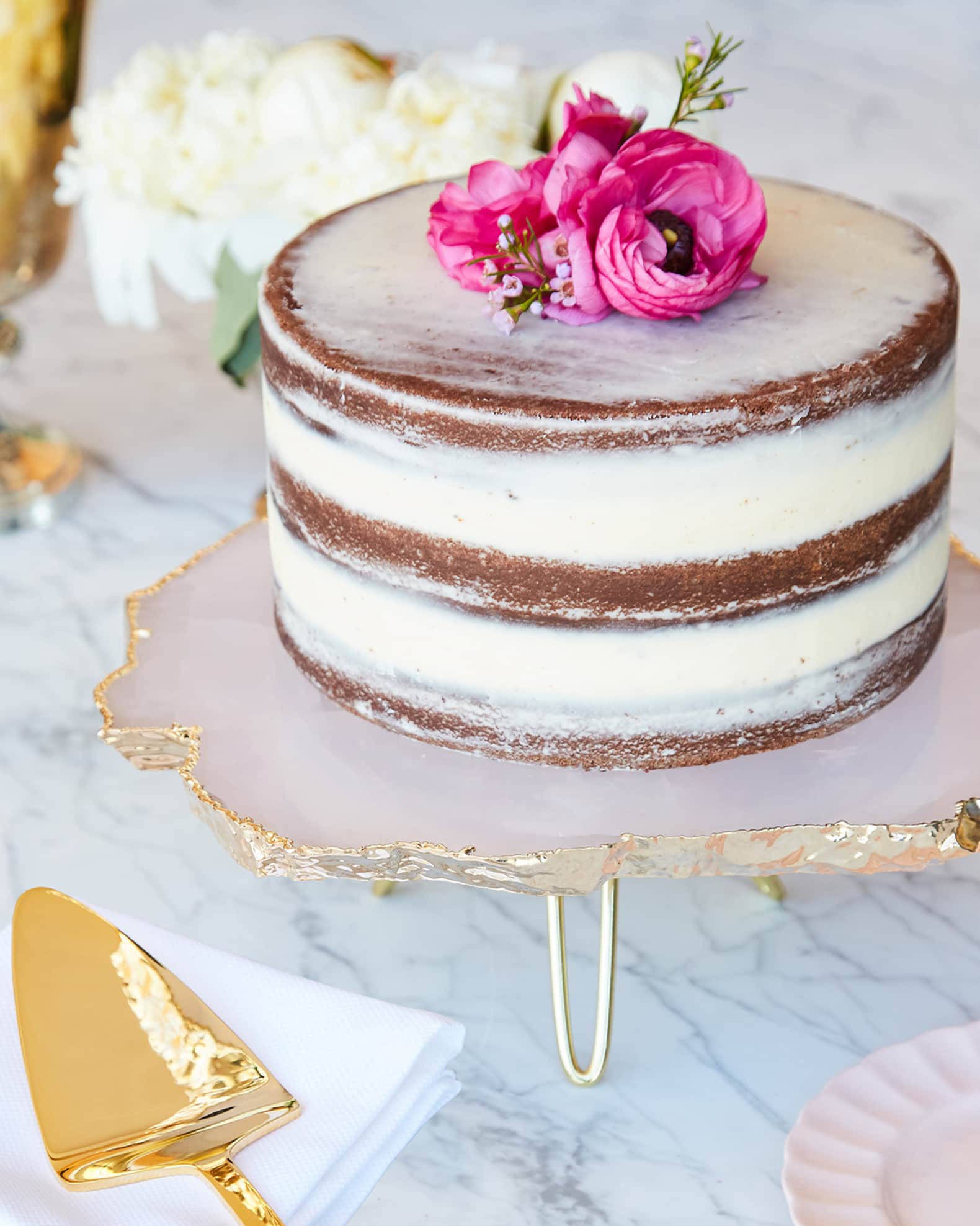 Torta Rose Quartz Cake Stand, Gold 1