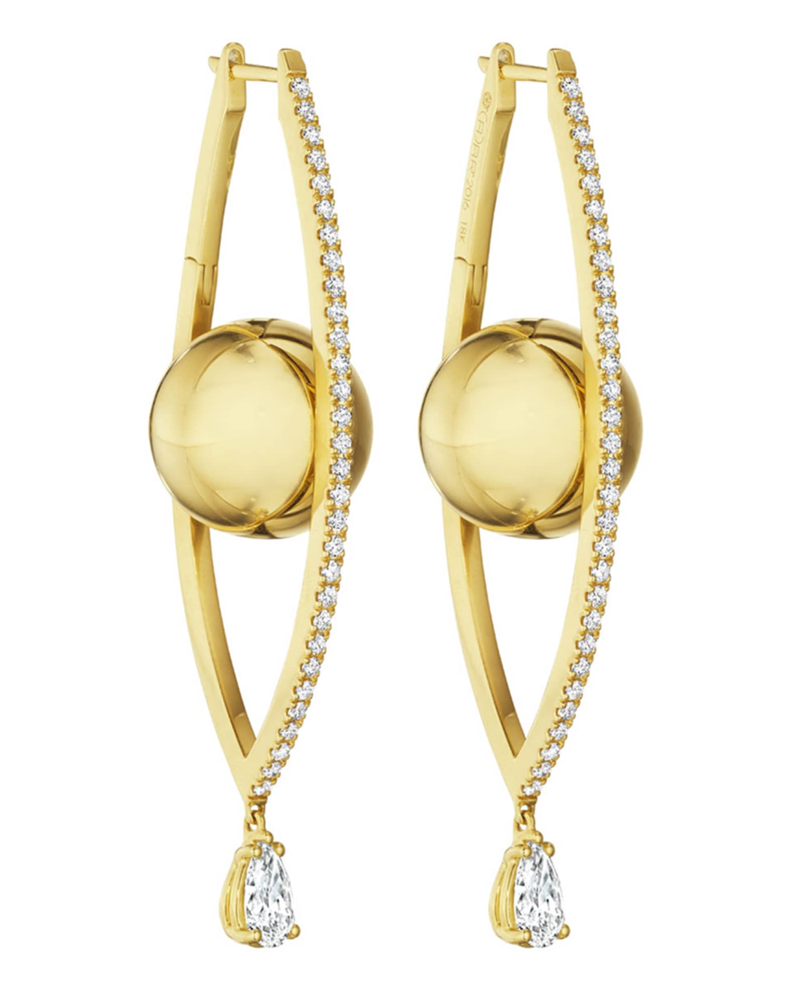 Reflections 18k Gold Large Diamond Evil Eye Hoop Earrings 0