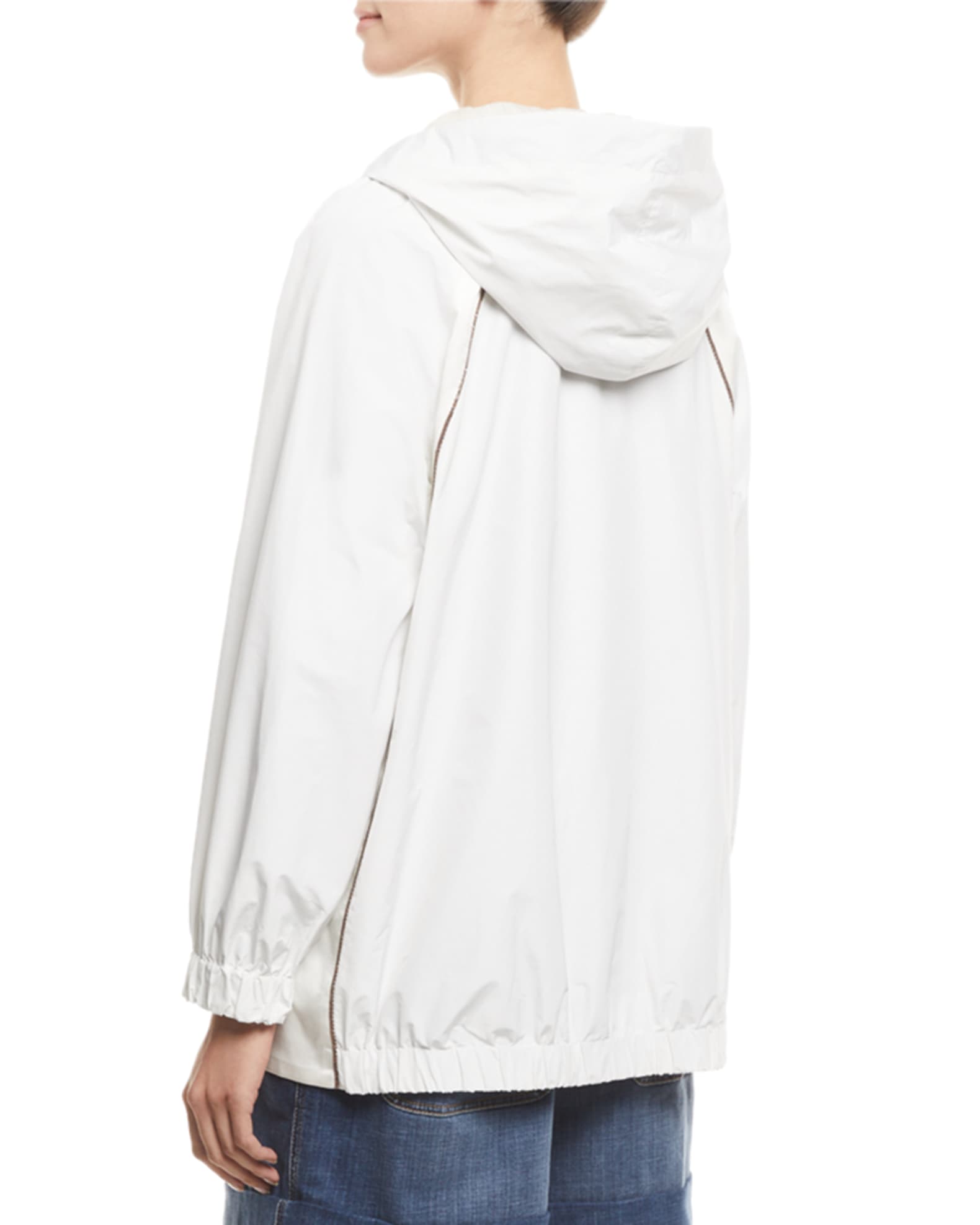 Monili-Seamed Taffeta Zip-Front Jacket and Matching Items | Neiman Marcus
