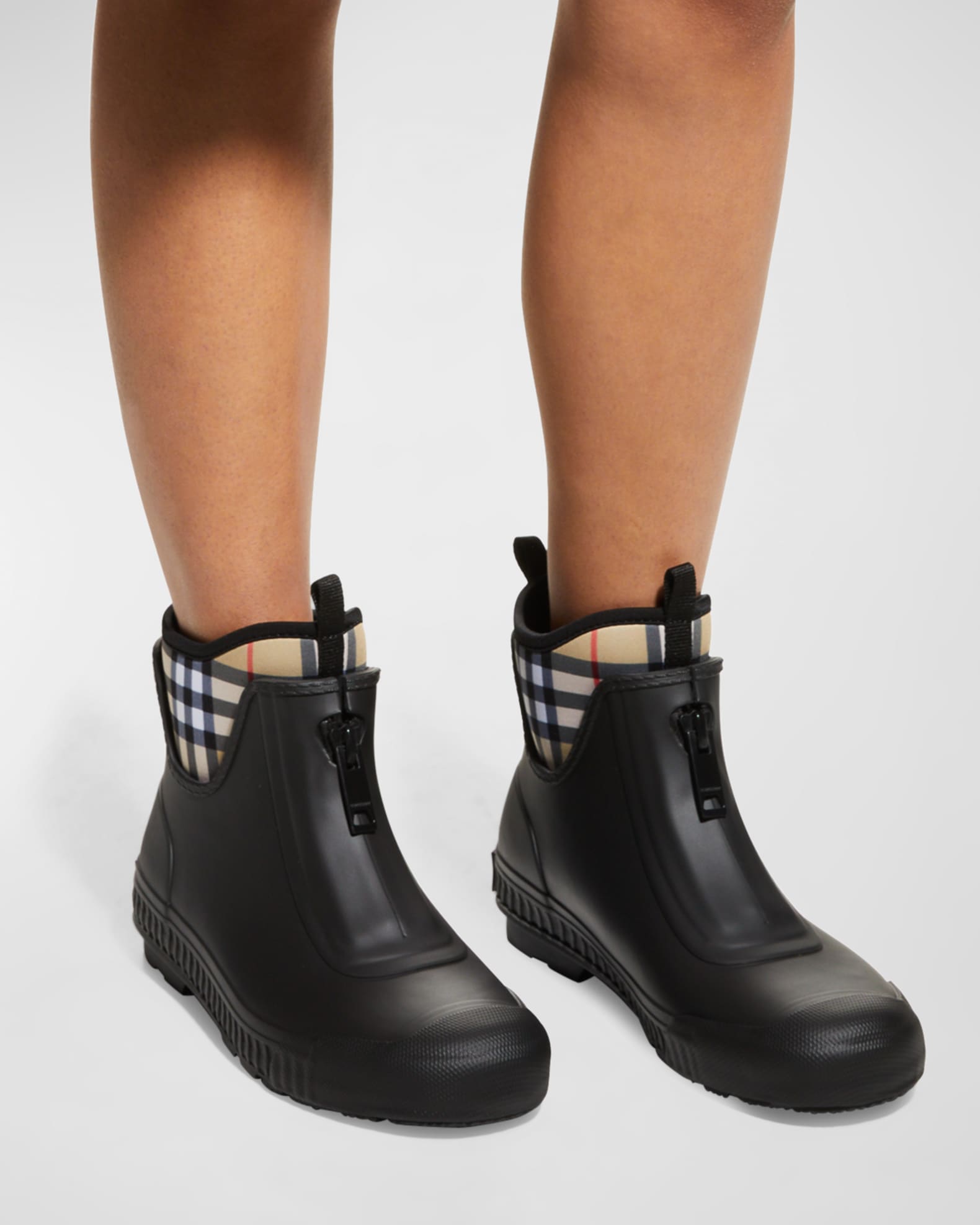 Burberry Kids' Mini Flinton Check Waterproof Rain Boot