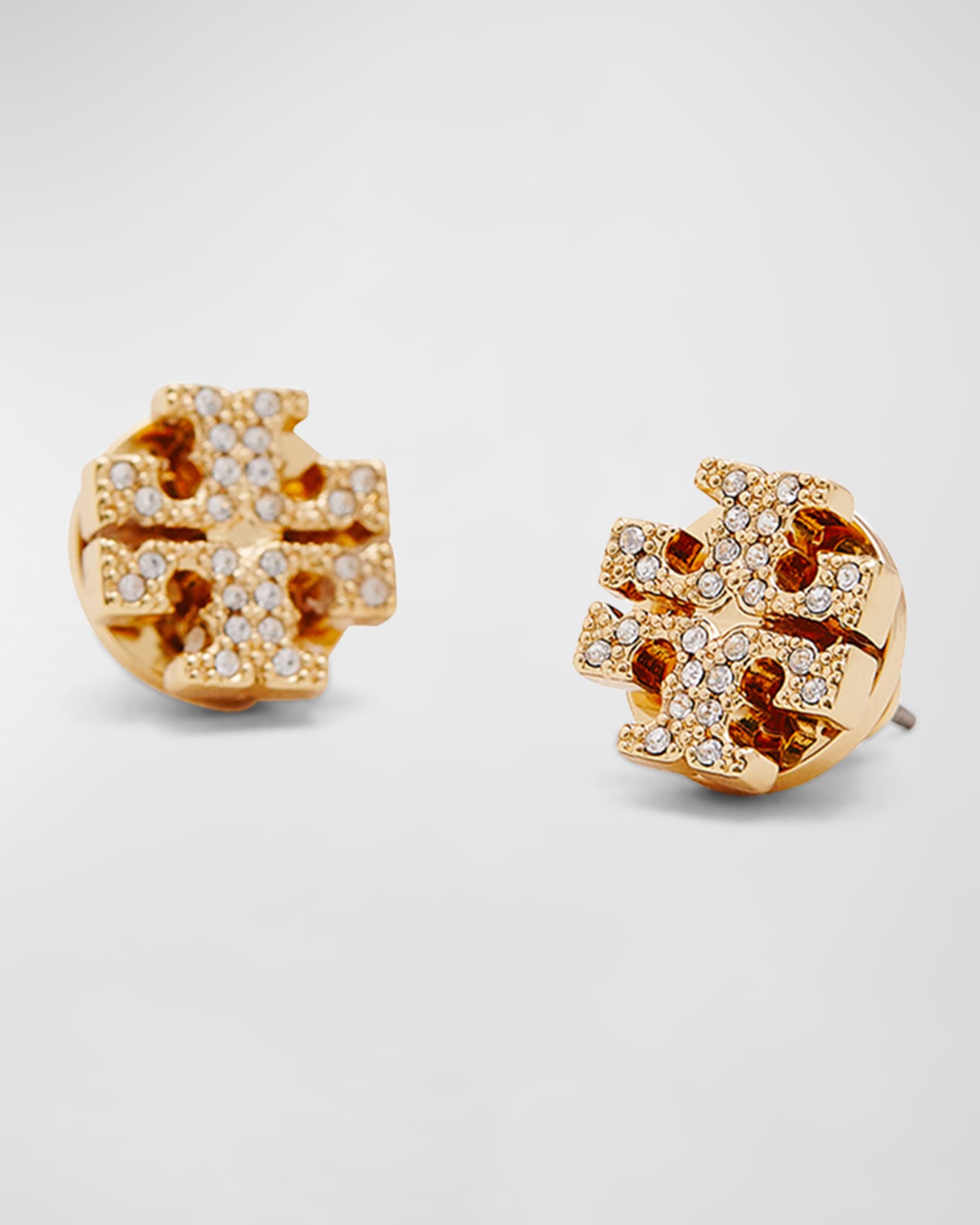 Gold Tory Burch Kira logo earrings