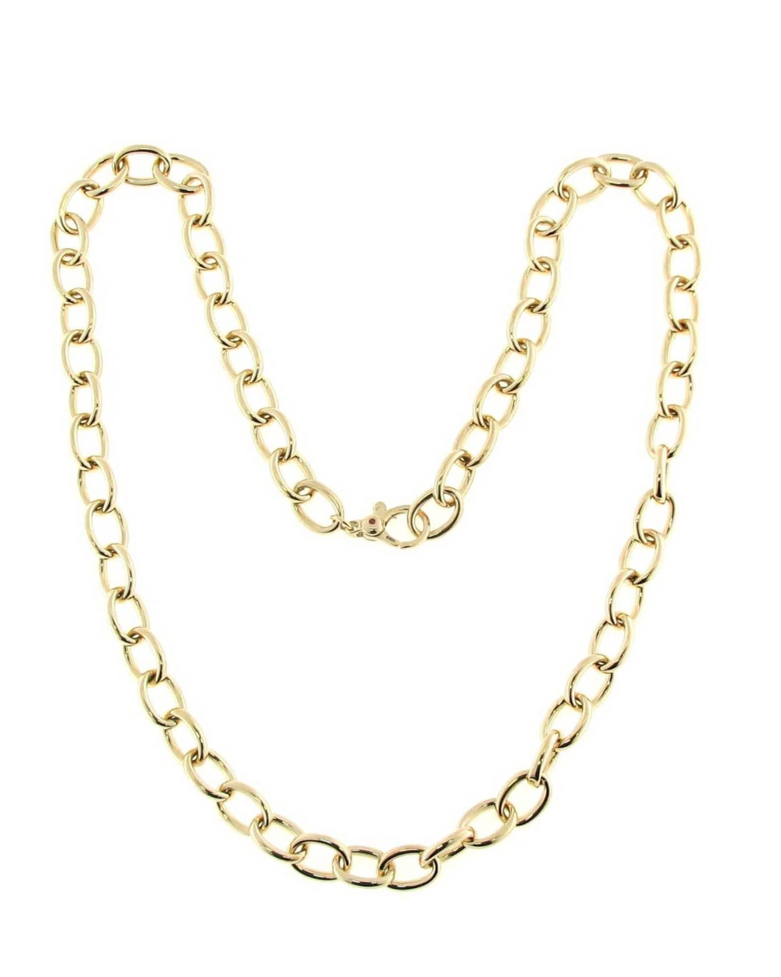 18k Gold Round Link Chain Necklace 0