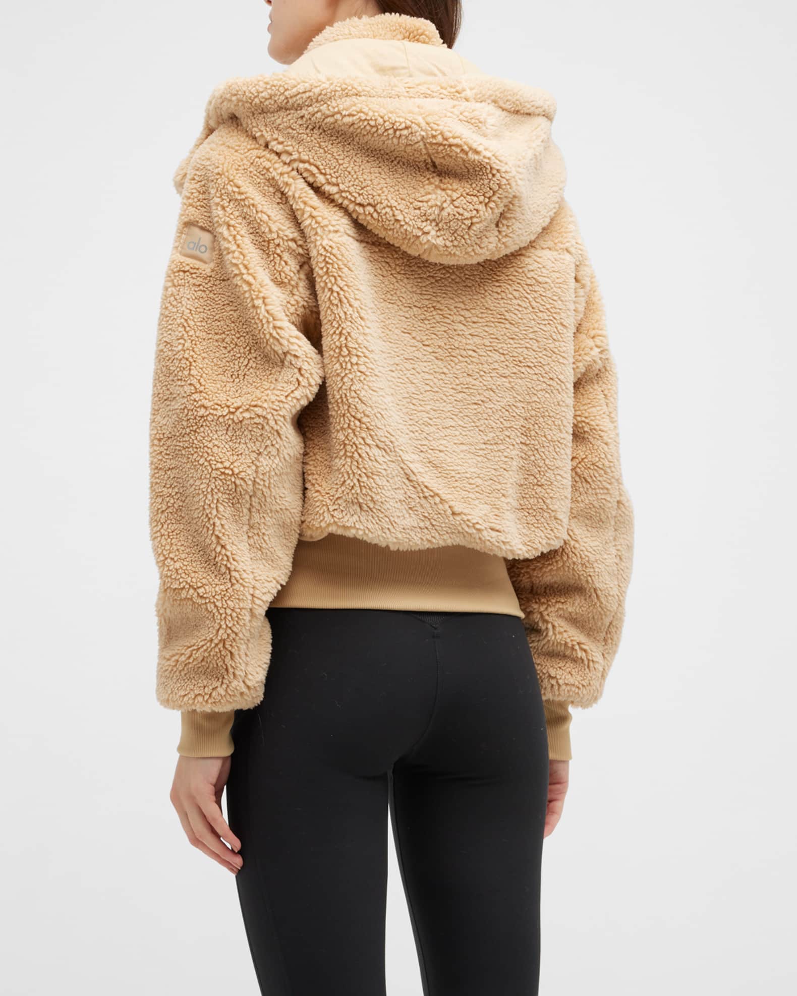 Alo Yoga Foxy Sherpa Hooded Active Jacket Neiman Marcus