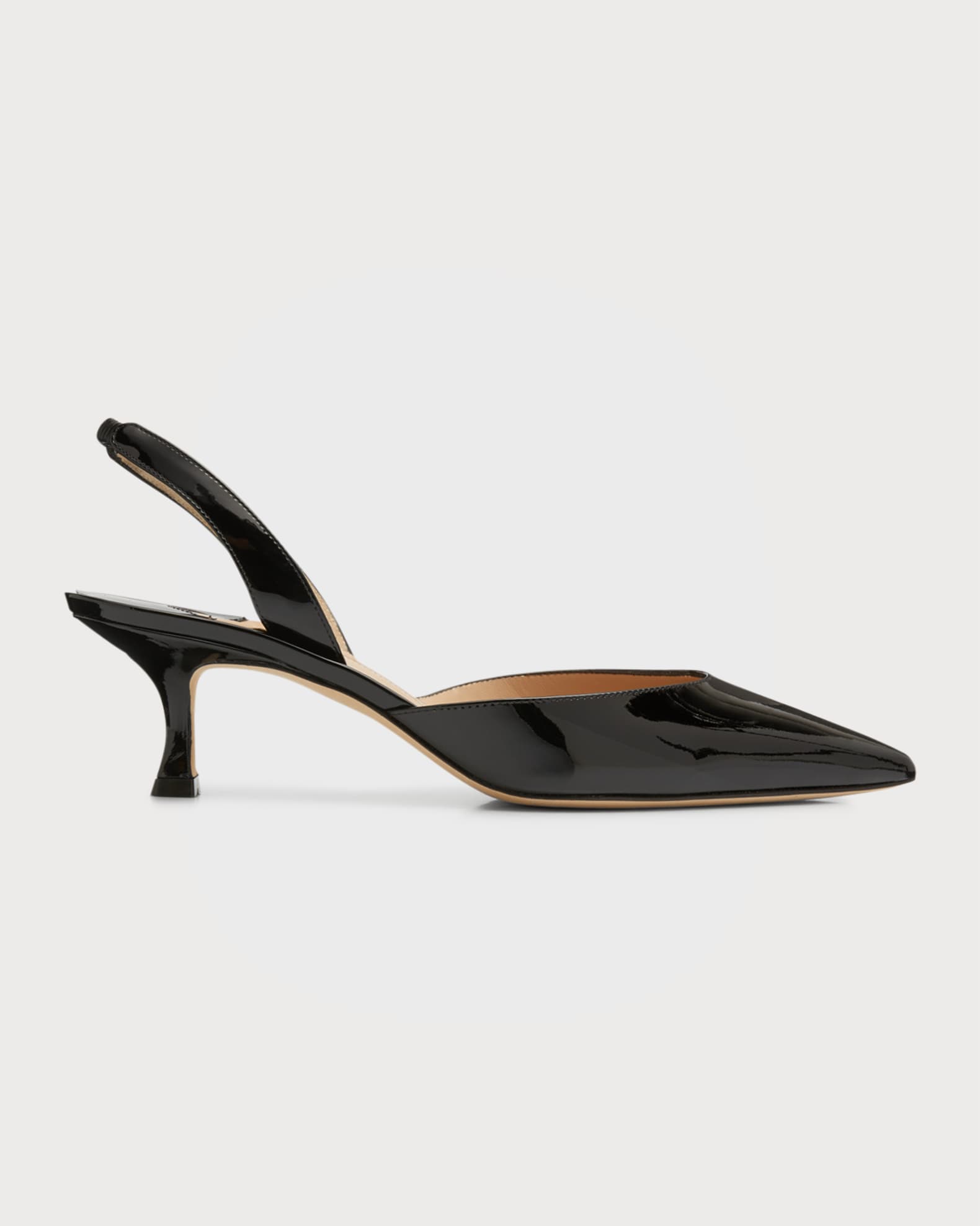 Manolo Blahnik Carolyne Low-Heel Patent Halter Pumps Manolo Blahnik Carolyne Low-Heel Patent Halter Pumps