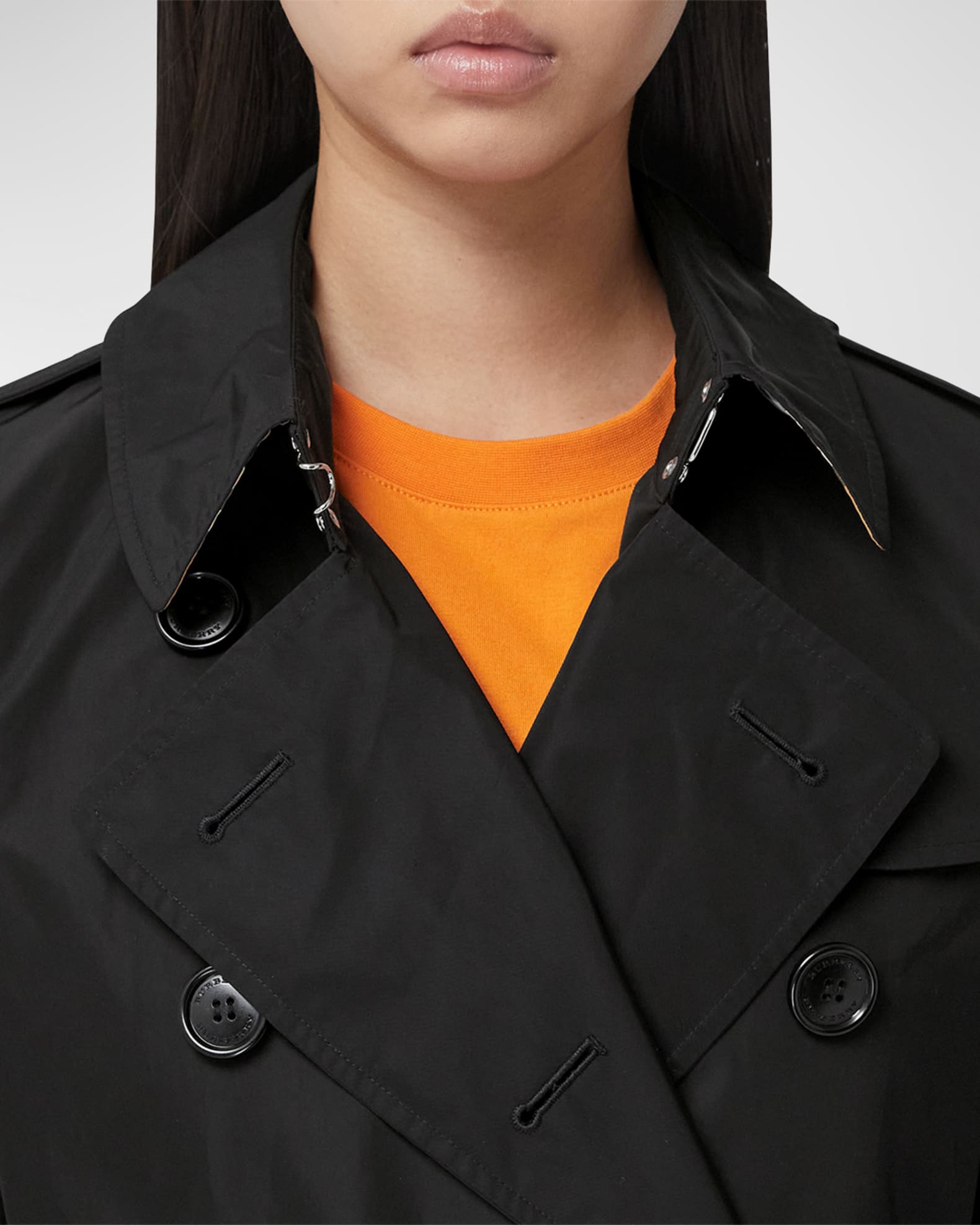 Detachable hood taffeta trench coat burberry shop