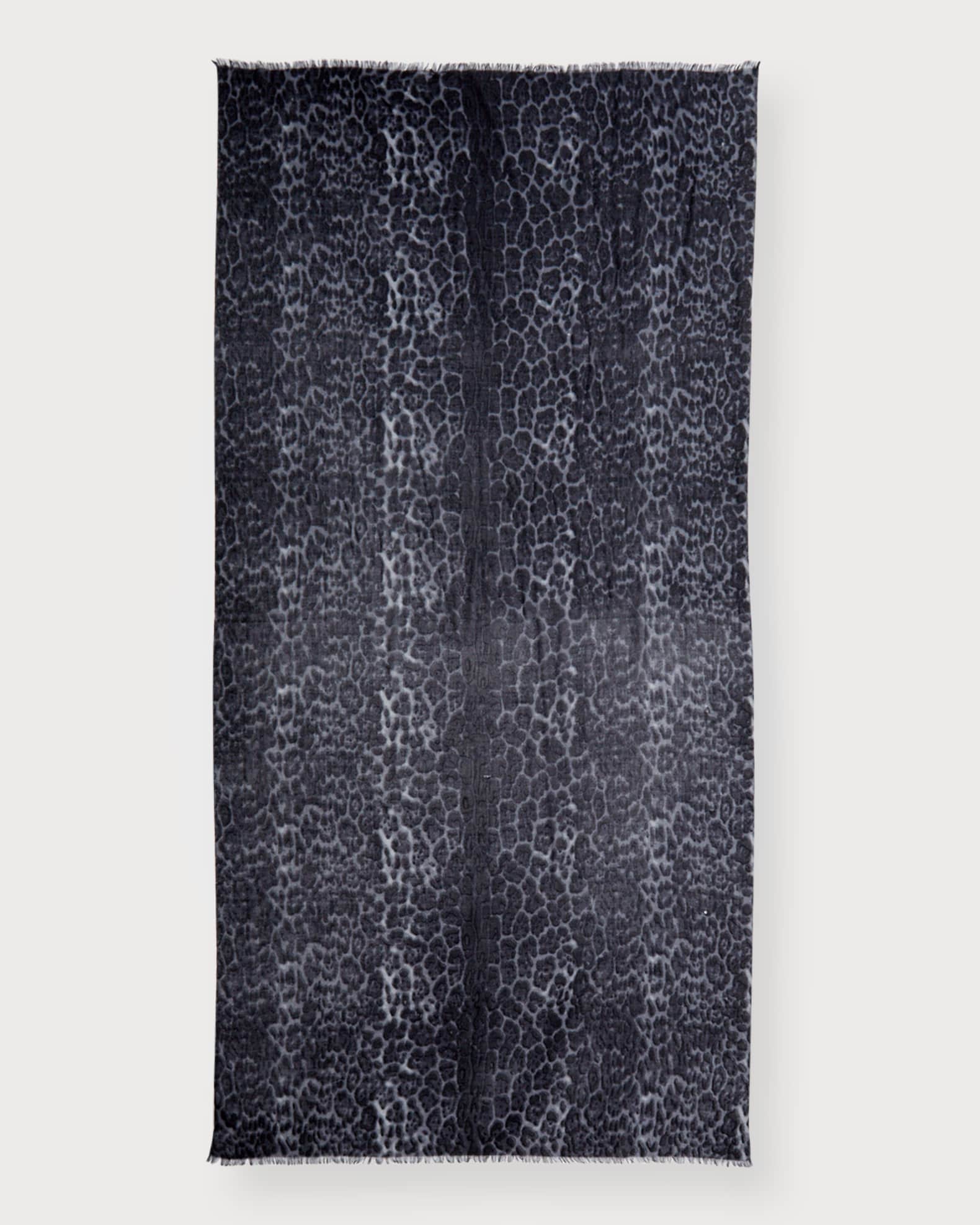 Lightweight Cashmere Leopard-Print Scarf 1