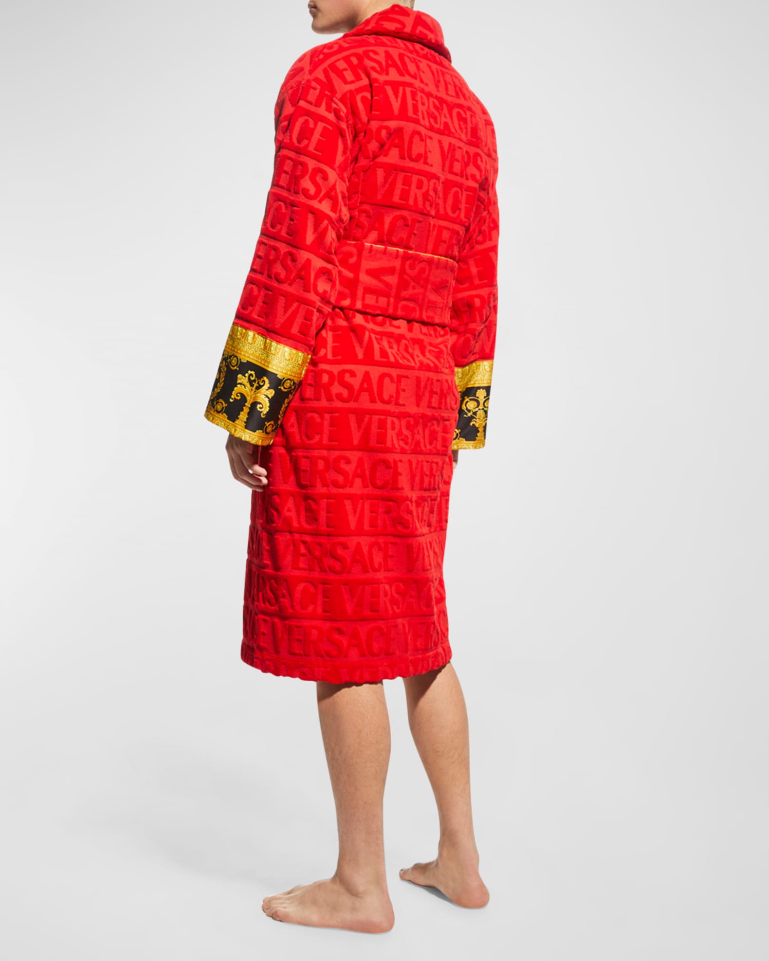 opwinding regisseur Komkommer Versace Men's Barocco Sleeve Robe | Neiman Marcus