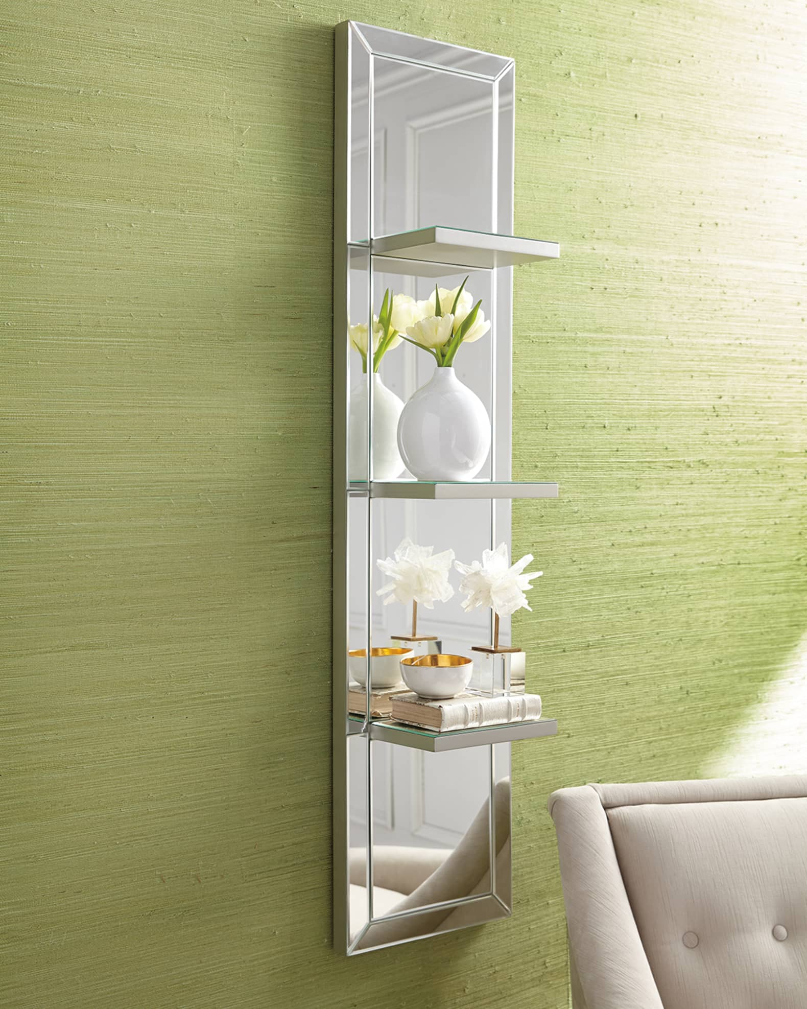 Mirrored Shelf Wall Panel Neiman Marcus