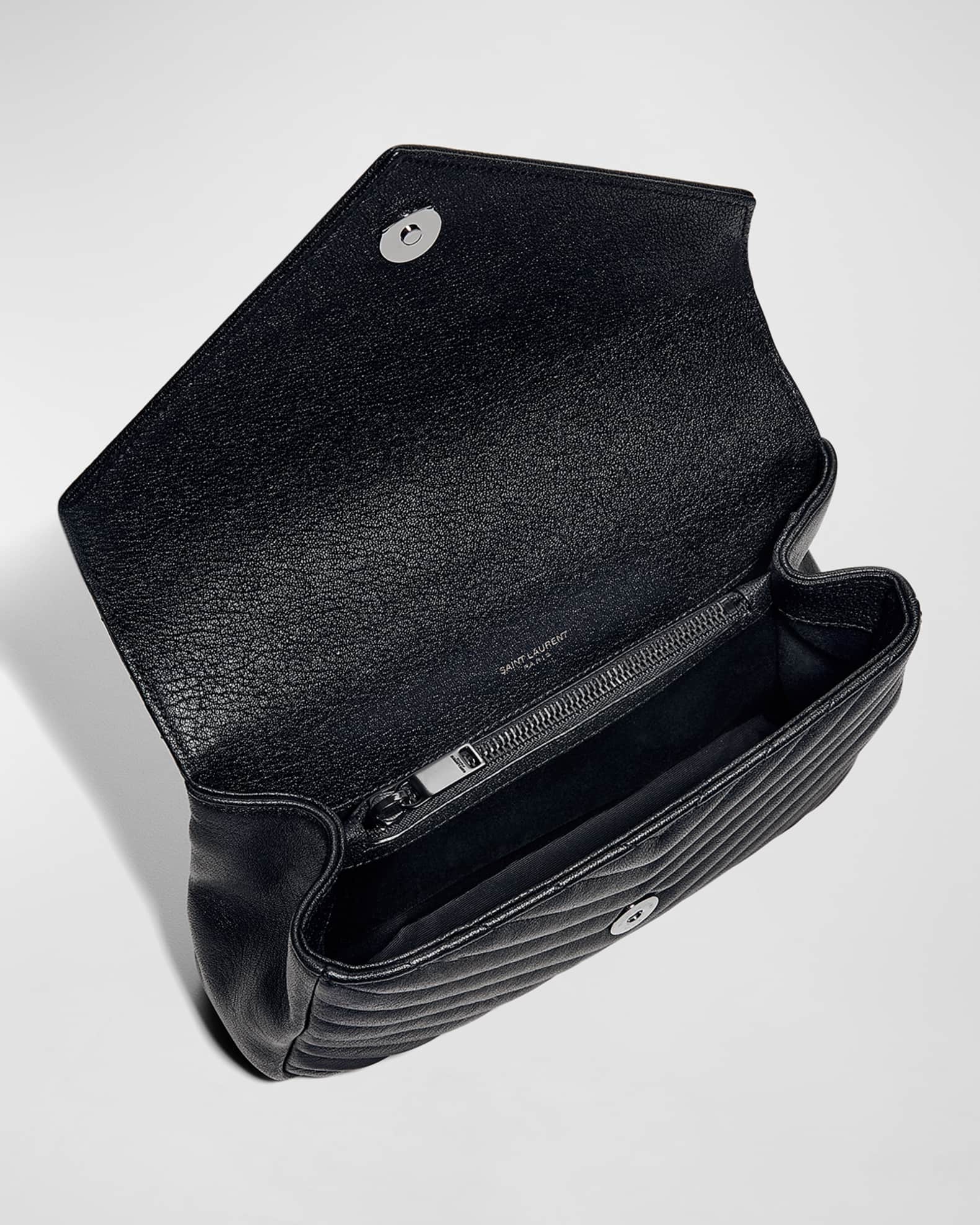 Saint laurent black college medium leather shoulder bag deals