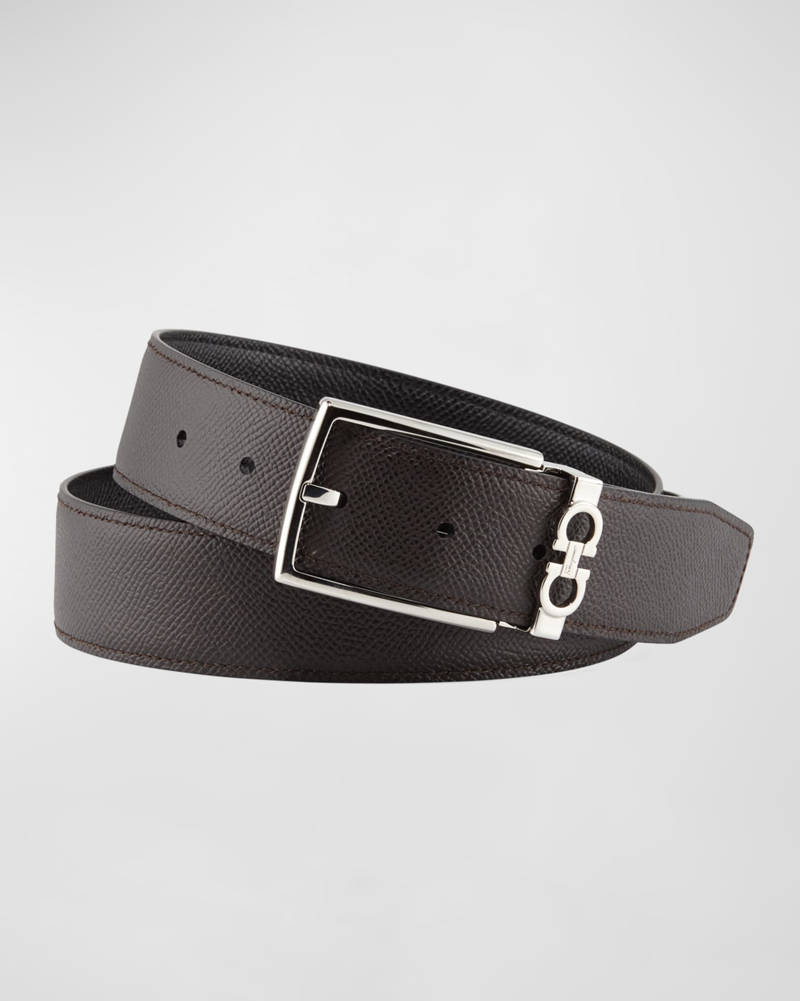 Salvatore Ferragamo Man Black Leather Belt 