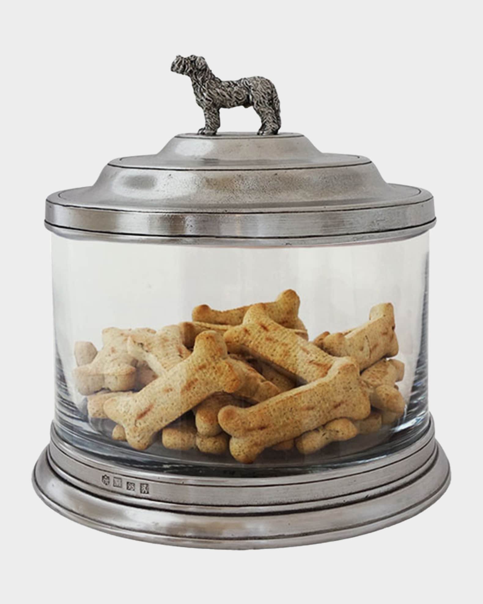 Match Glass Cookie Jar with Dog Finial Neiman Marcus