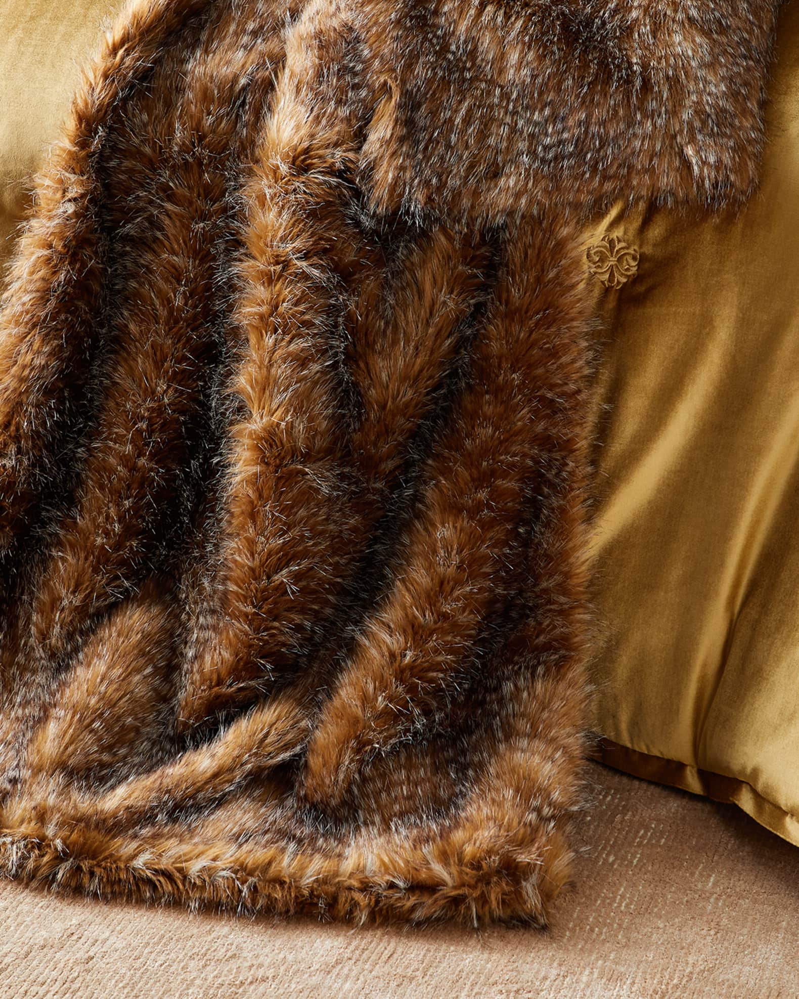 Lili Alessandra Faux Fur Throw Neiman Marcus