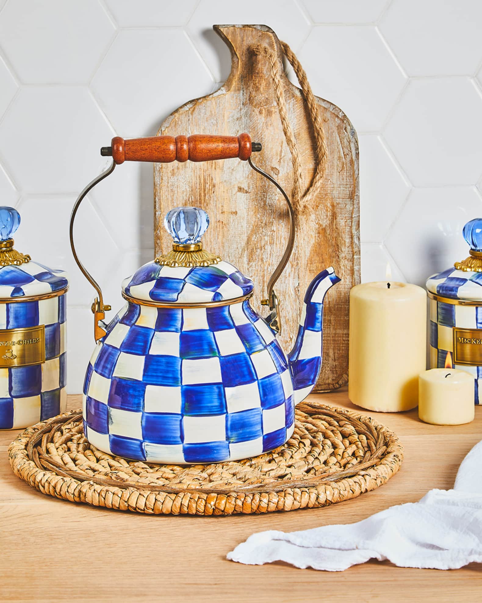 Royal Check Tea Kettles Neiman Marcus