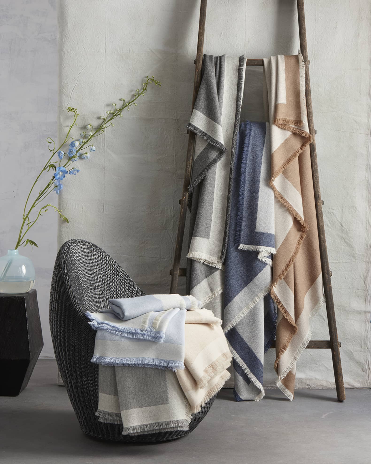 Matouk Suri Alpaca EyelashFringe Throw Blanket Neiman Marcus