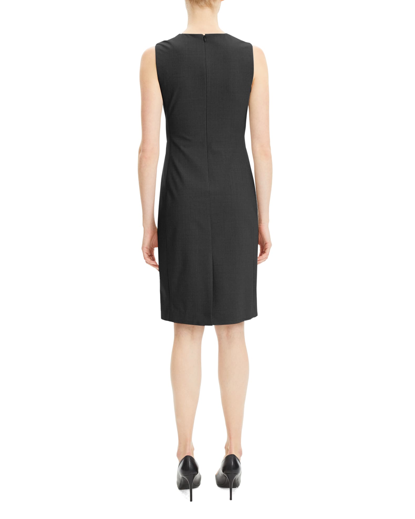 Theory Eano Sleeveless Traceable Wool Suiting Dress | Neiman Marcus