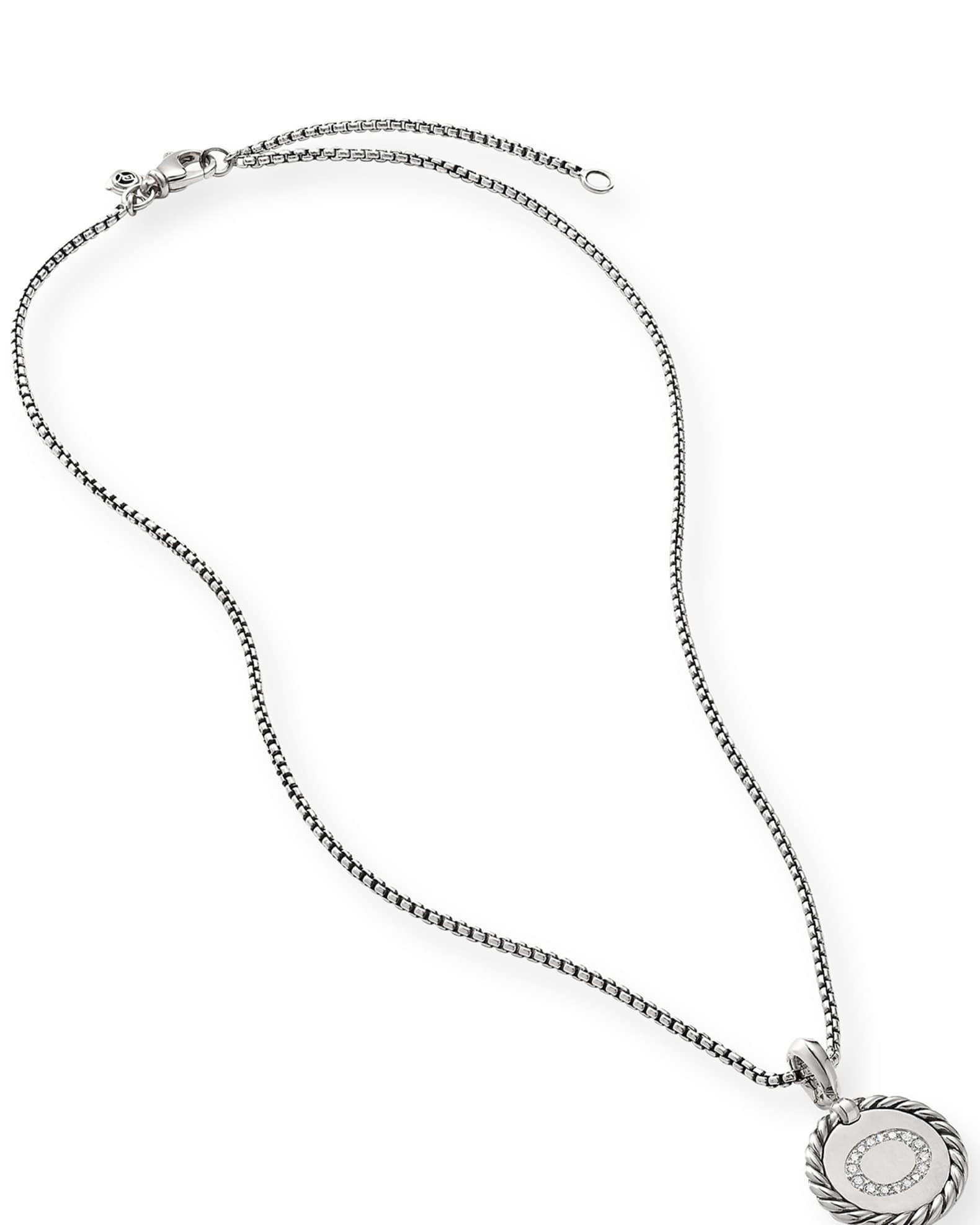 David Yurman Collectible Diamond Initial O Necklace | Neiman Marcus