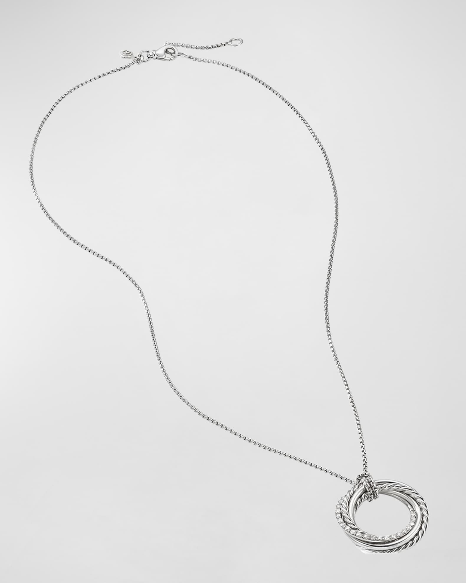 David Yurman DY Crossover Pendant Necklace w/ Diamonds | Neiman Marcus