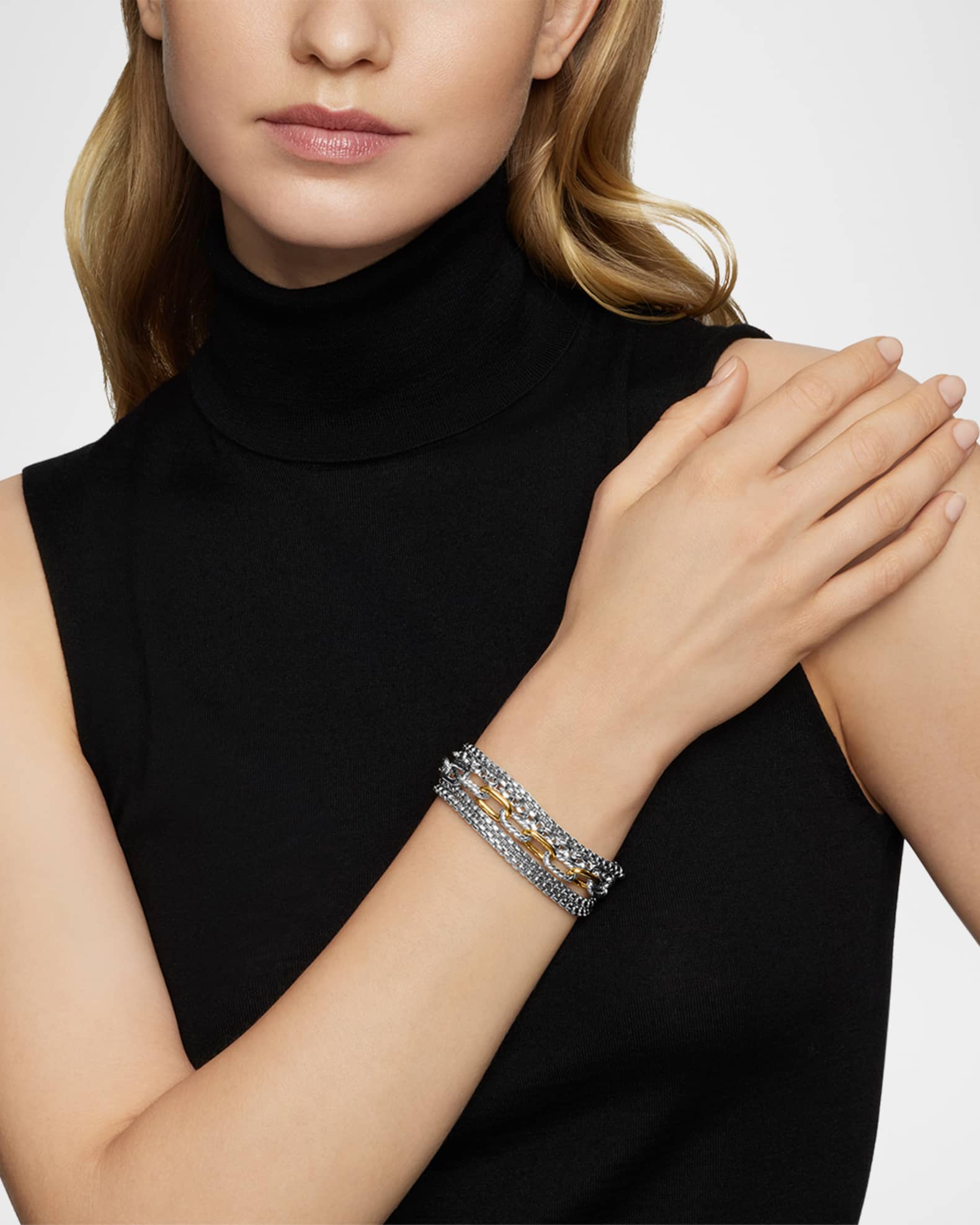 Bottega Veneta White and Gold Twist Bracelet – BlackSkinny