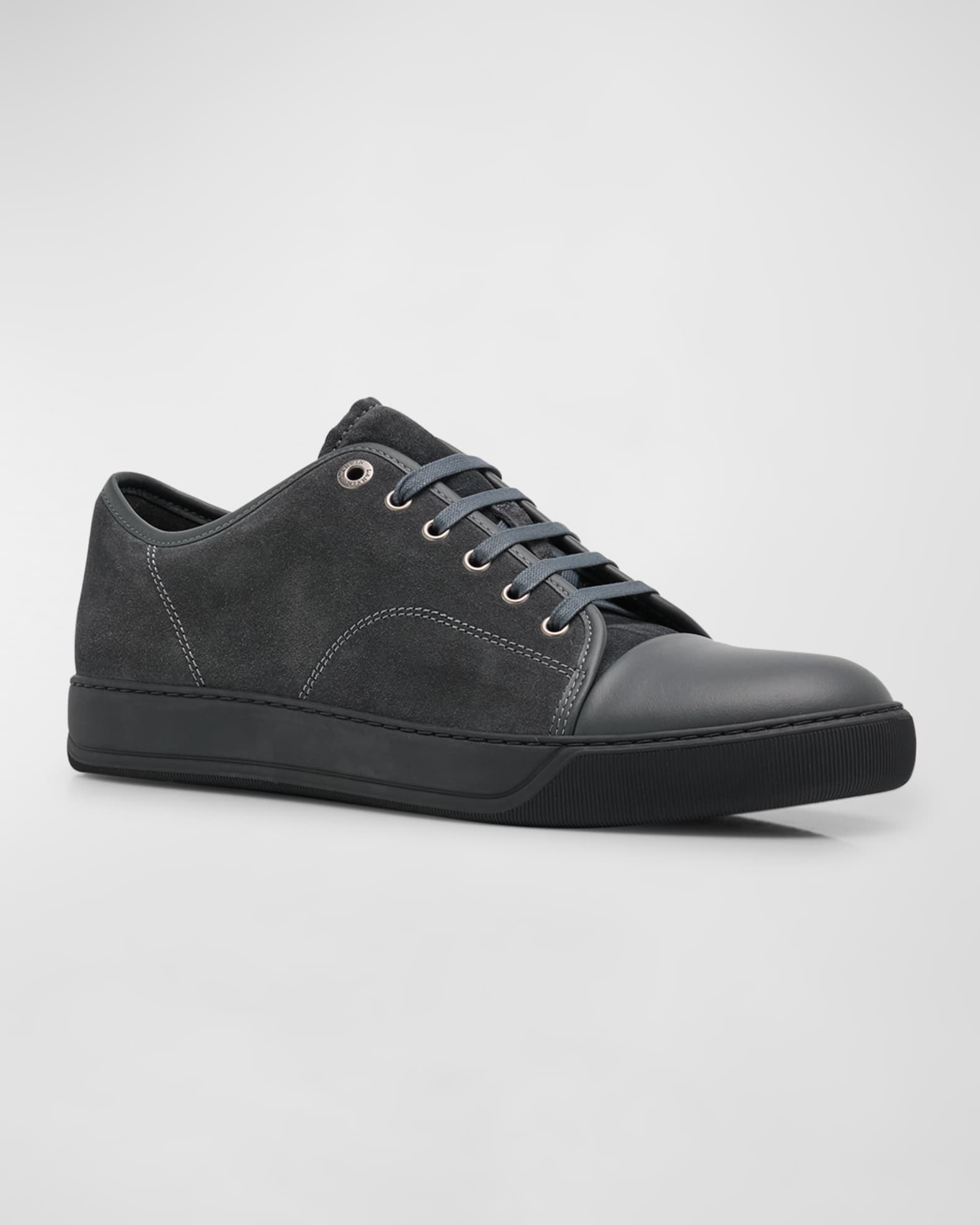 Men's Matte Cap-Toe Low-Top Sneakers