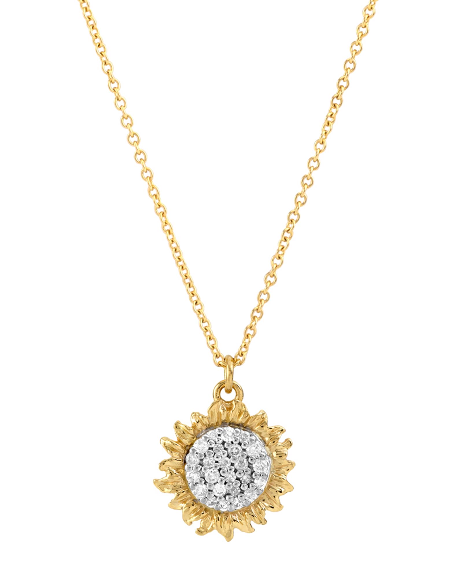 Michael Aram Vincent 18k Gold Sunflower Diamond Pendant Necklace