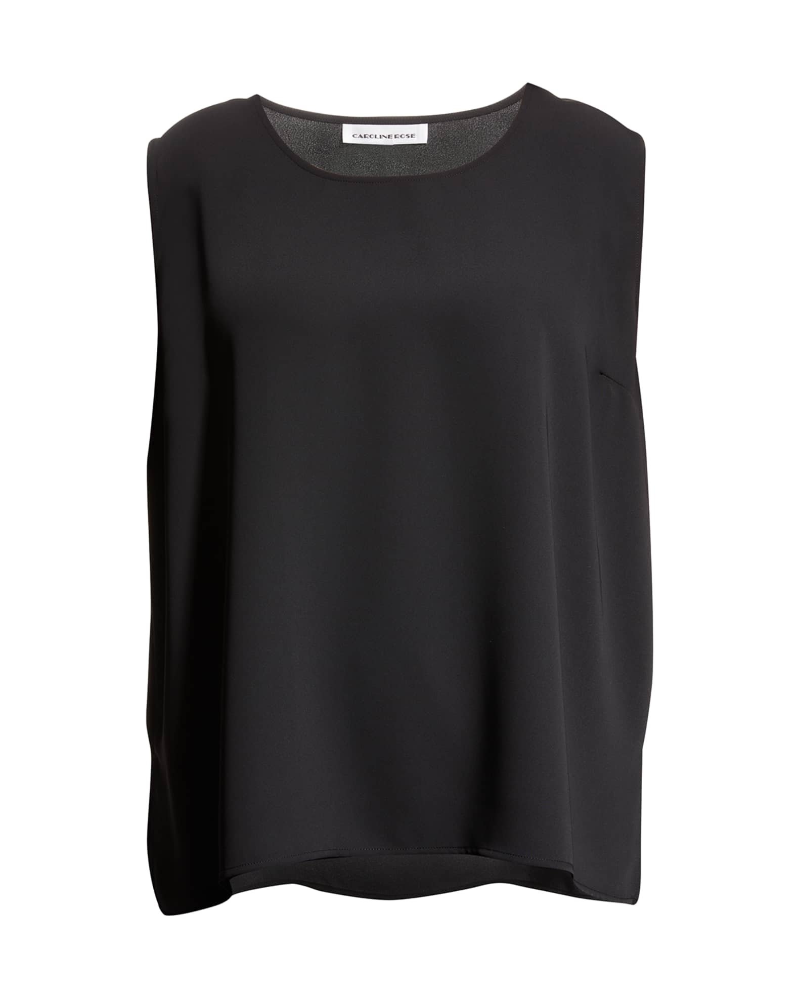 Stretch Deco Crepe Scoop Neck Tank