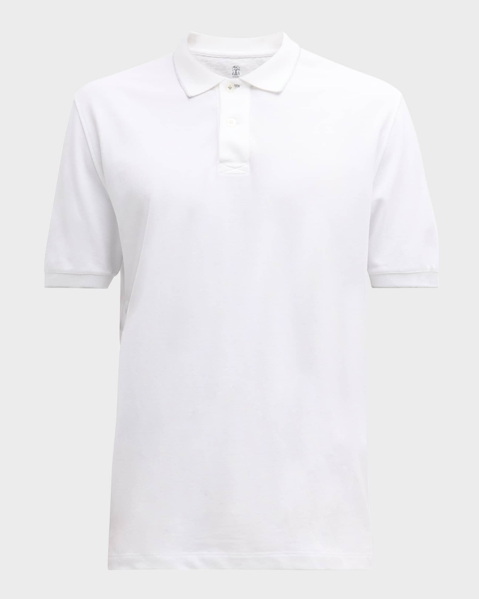 Brunello Cucinelli Men's Solid Pique Polo Shirt | Neiman Marcus
