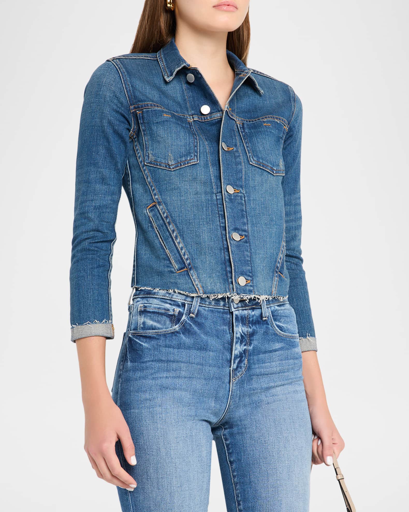 Janelle Slim Raw-Edge Jacket | Neiman Marcus