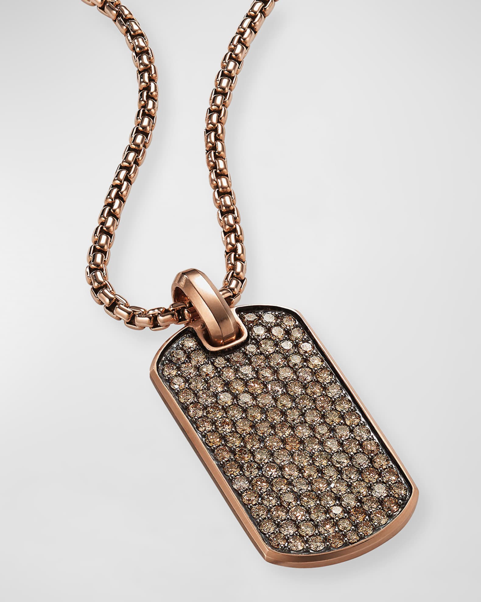 Louis Vuitton Dog Tag 18k Rose Gold Pendant Necklace For Sale