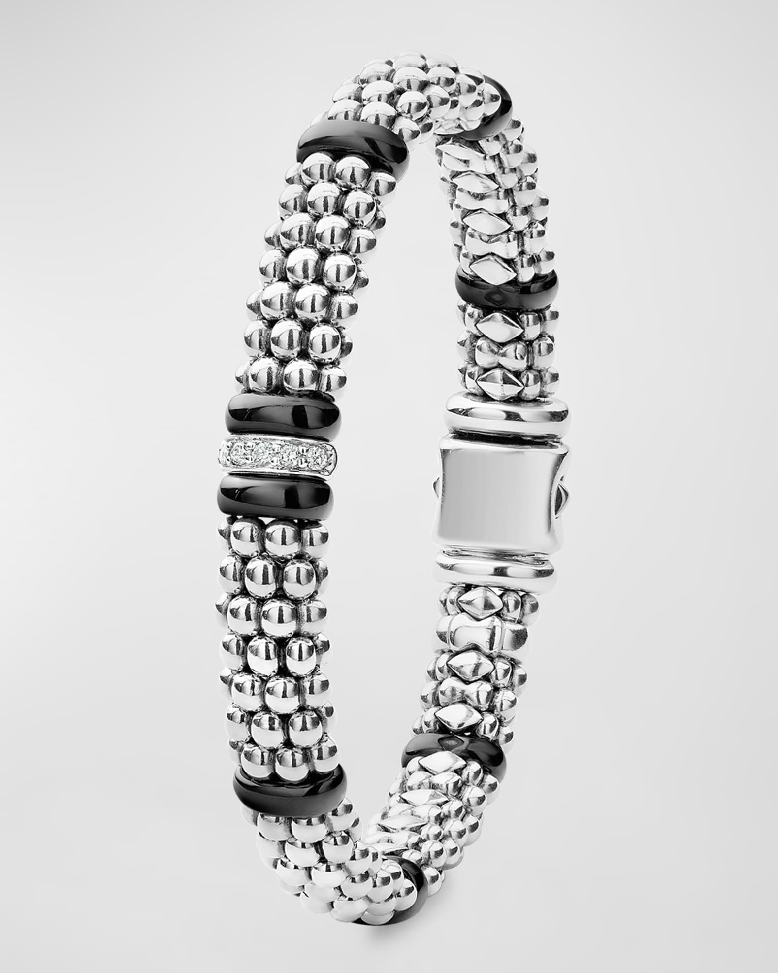 LAGOS Black Caviar Diamond Station Bracelet | Neiman Marcus