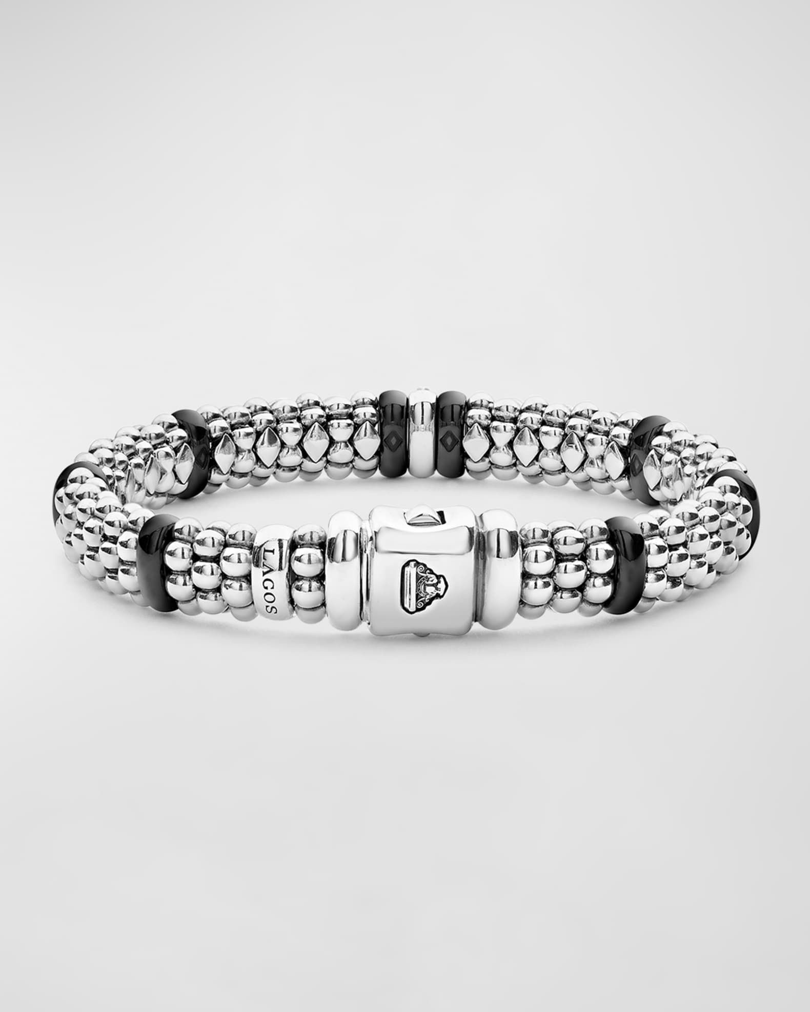 LAGOS Black Caviar Diamond Station Bracelet Neiman Marcus
