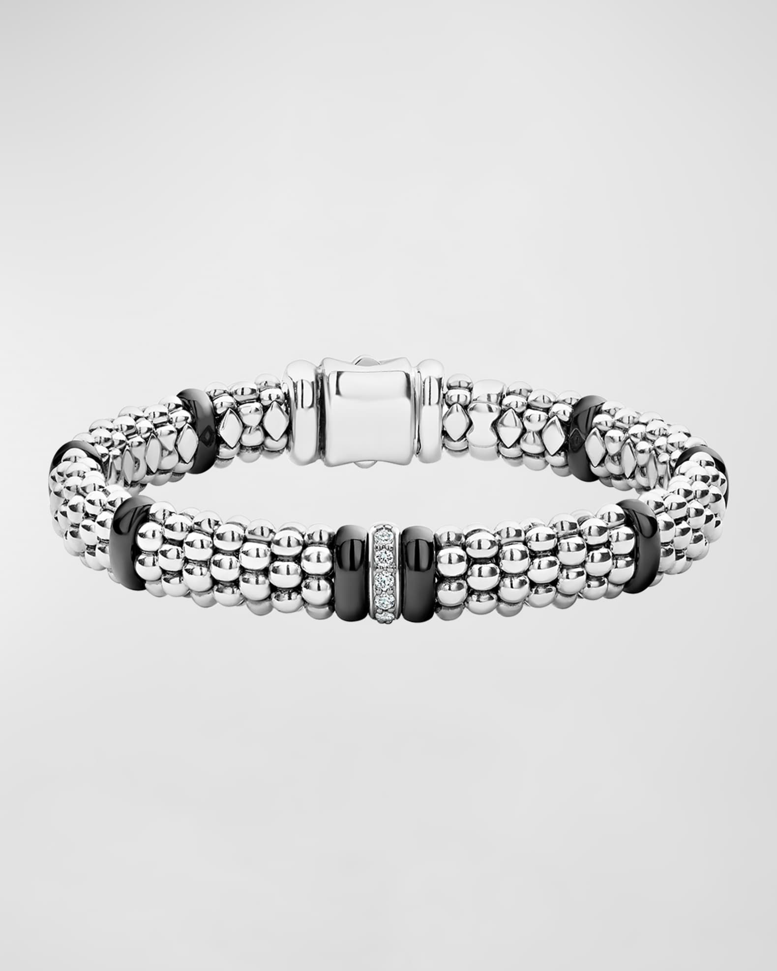 LAGOS Black Caviar Diamond Station Bracelet | Neiman Marcus
