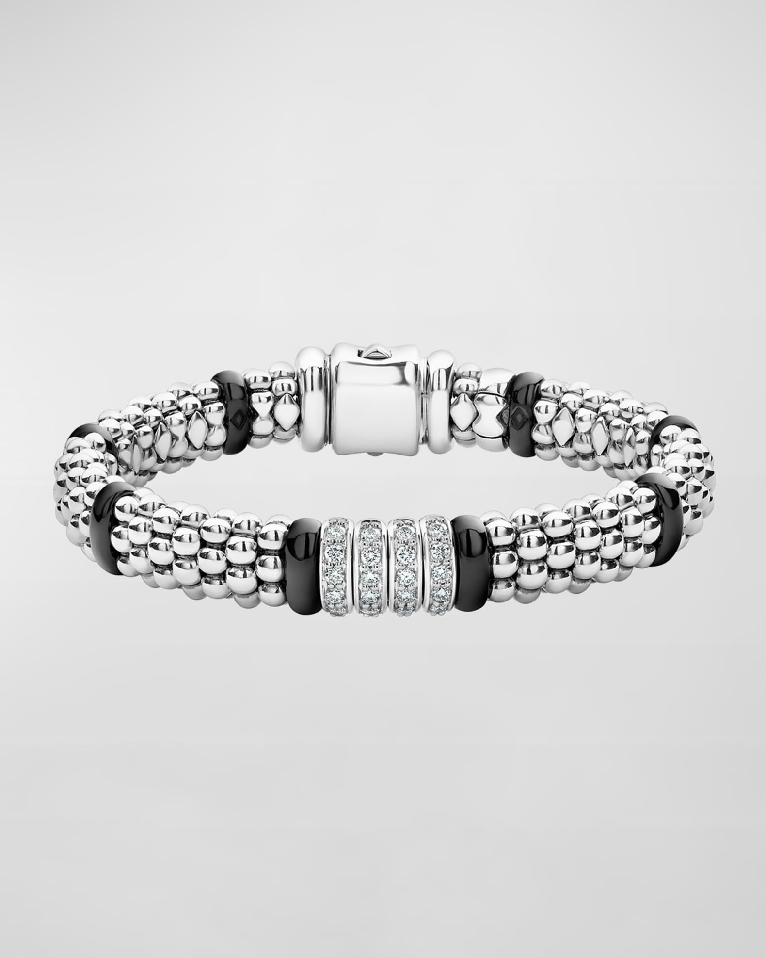 LAGOS Black Caviar 4-Diamond Station Bracelet