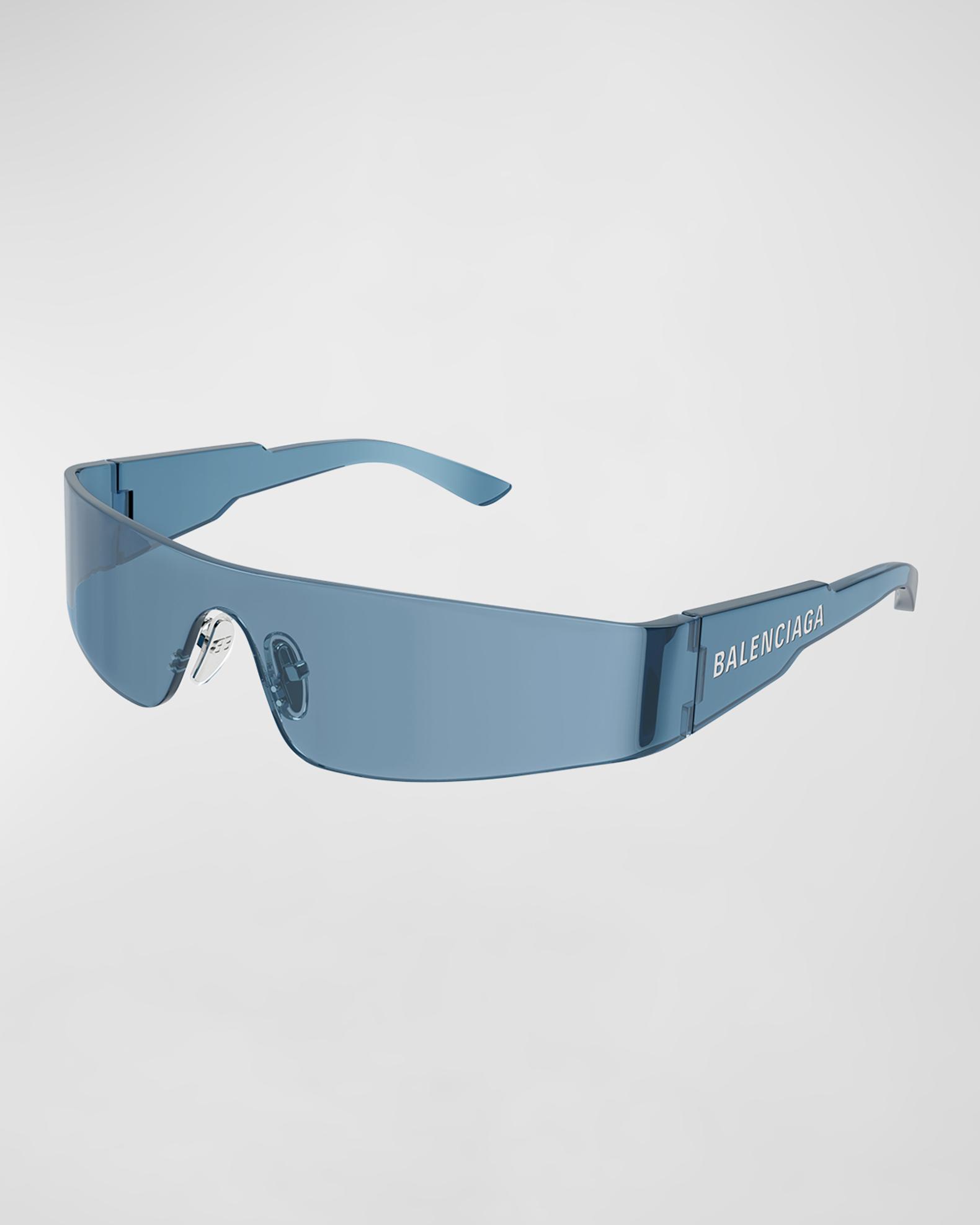 Balenciaga Mirrored Rimless Wrap Sunglasses | Neiman Marcus display picture 3