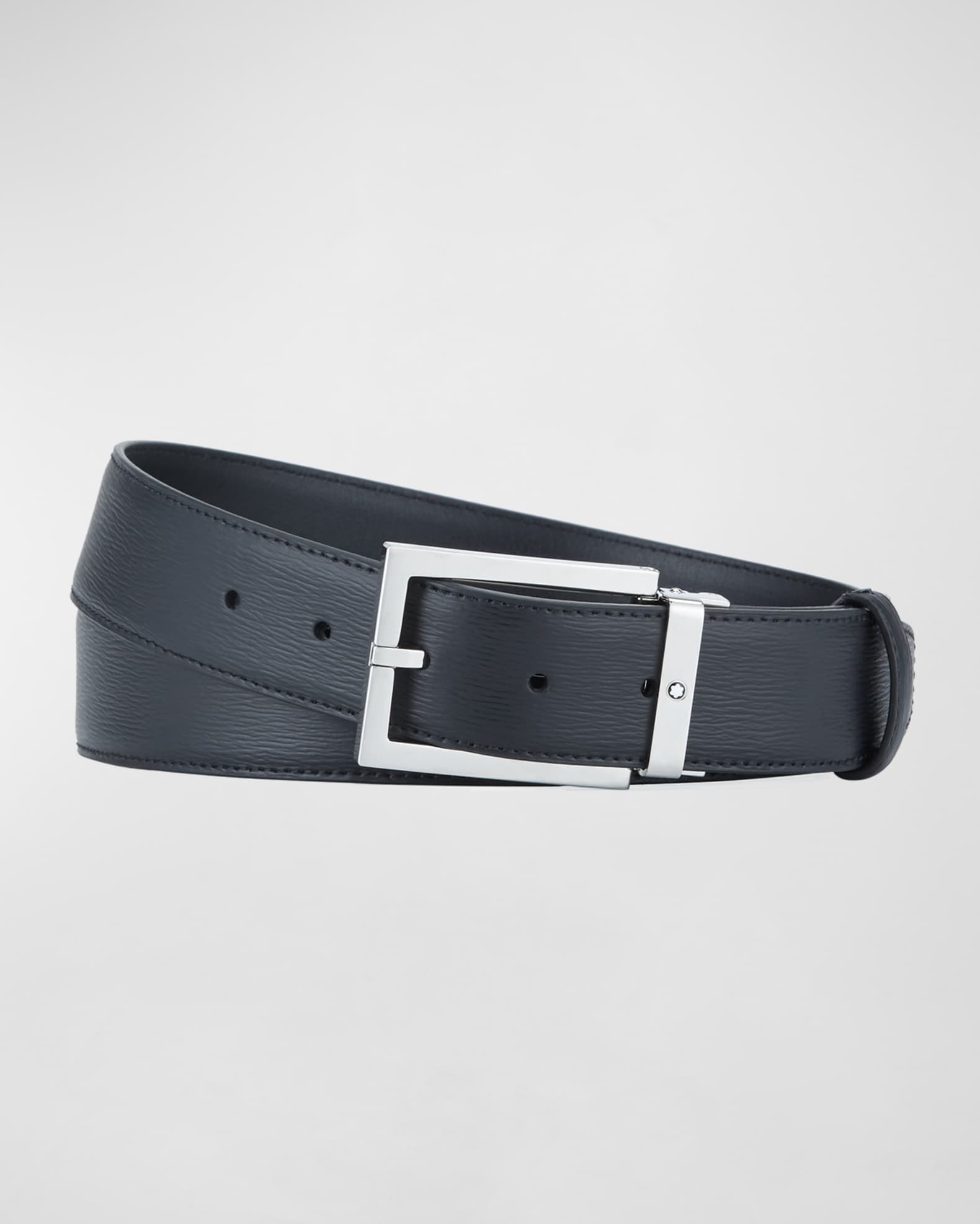Men's Rectangle-Buckle Leather Belt 0