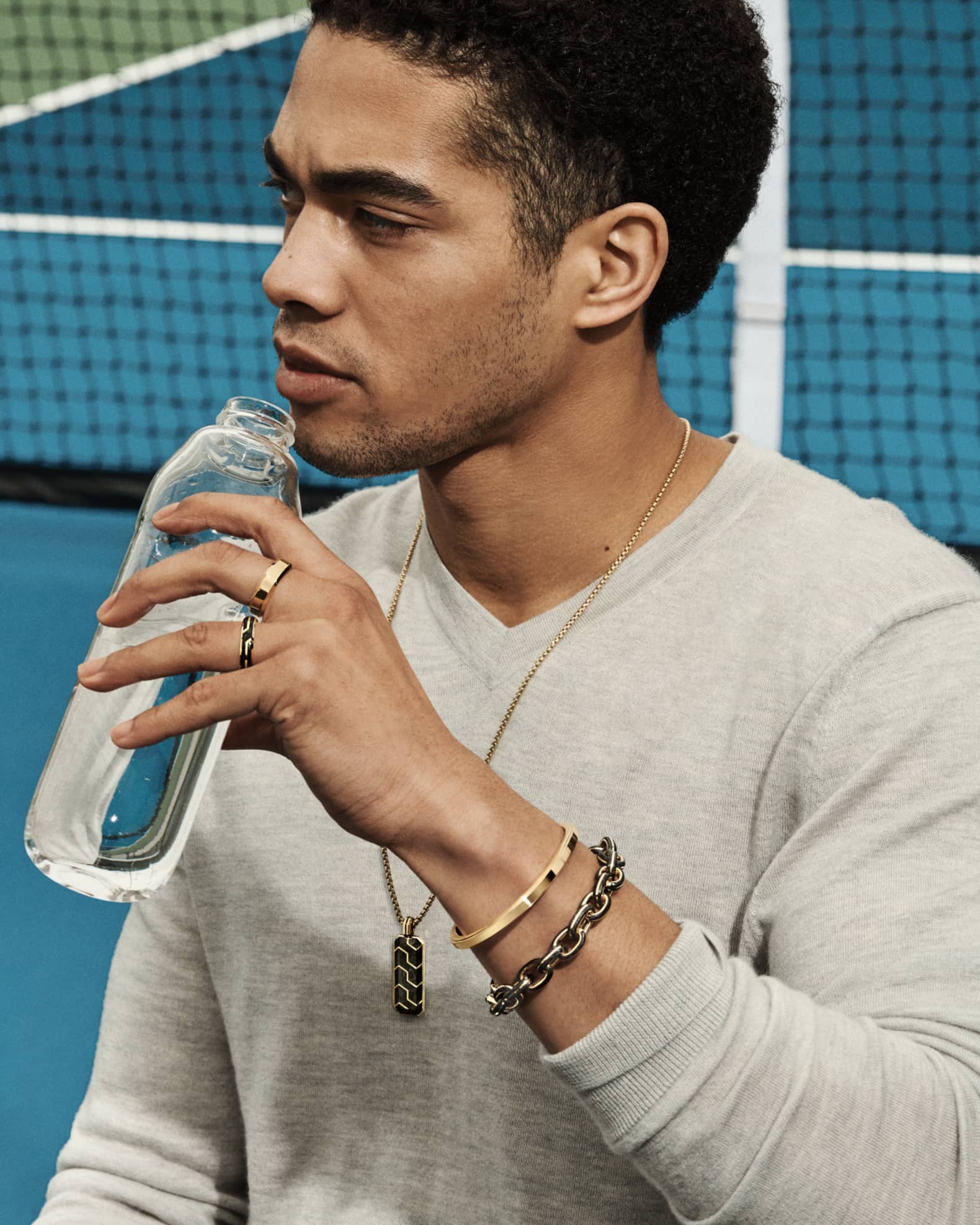 Men's 18K Gold Box Chain Necklaces Neiman Marcus - Main Image