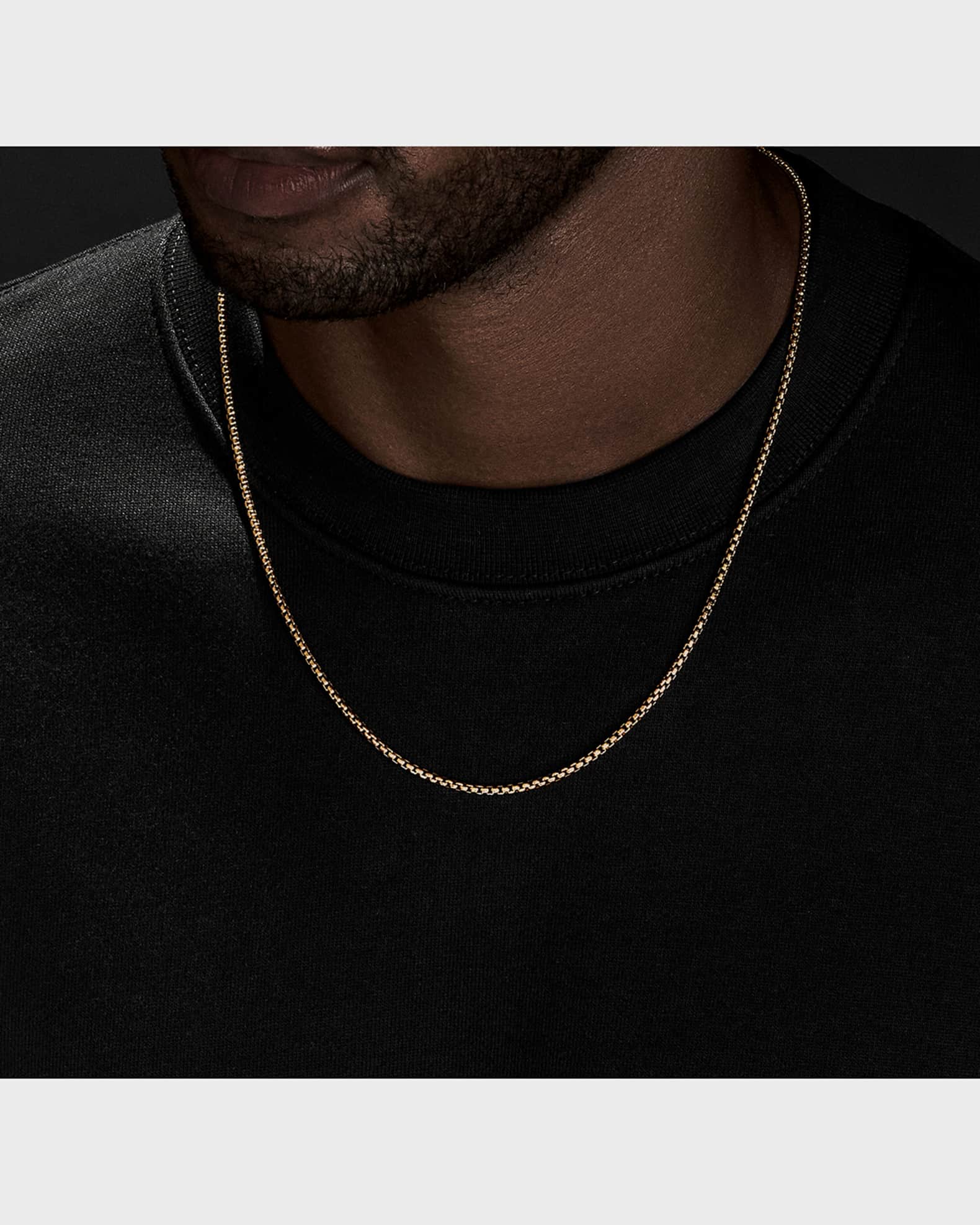 Men's Box Chain Necklace in 18K Gold, 2.7m, 22"L 1