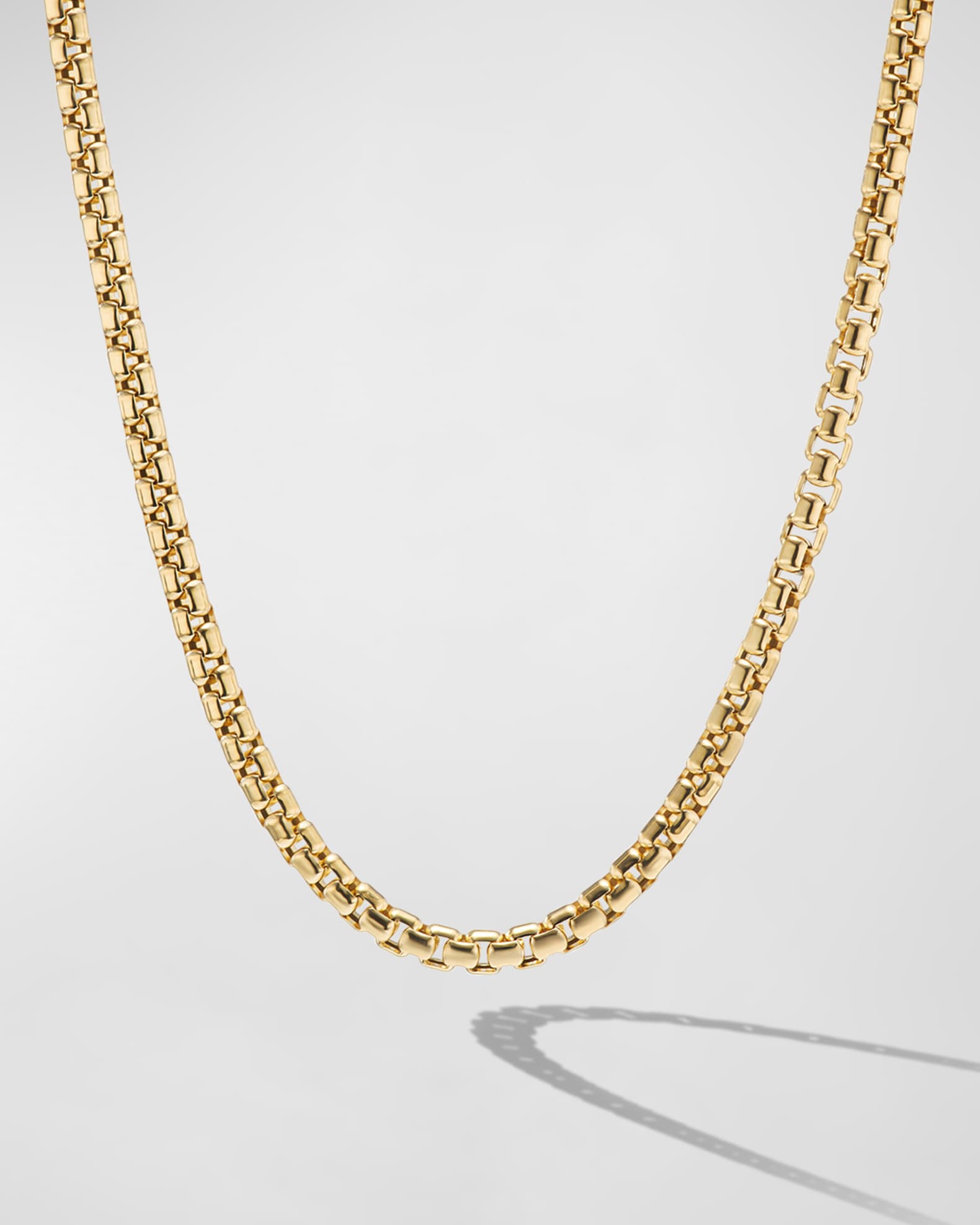 Men's Box Chain Necklace in 18K Gold, 2.7m, 22"L 0