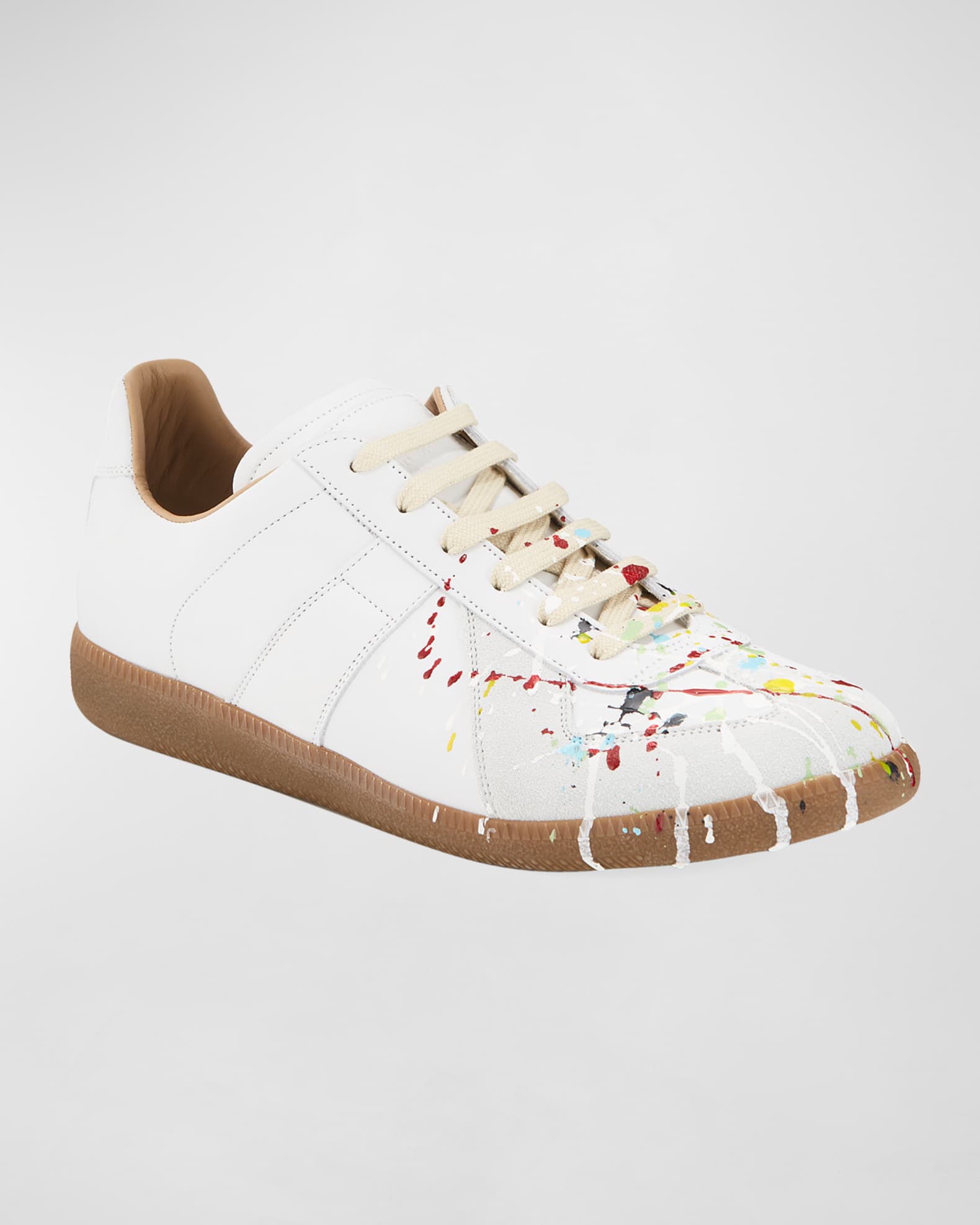 Maison Margiela - Replica White Leather Paint Splatter Sneaker