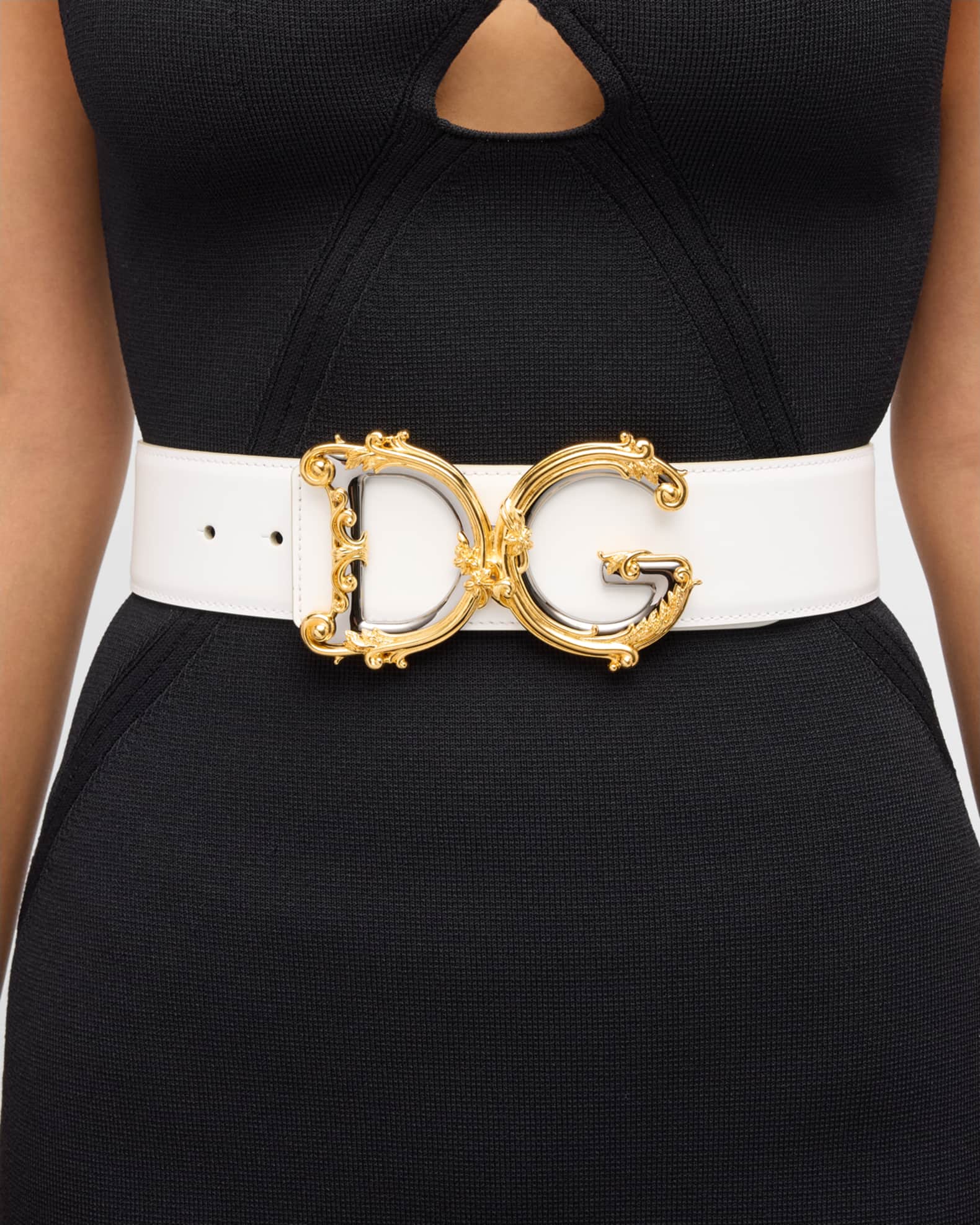 Baroque Logo Leather Belt 1