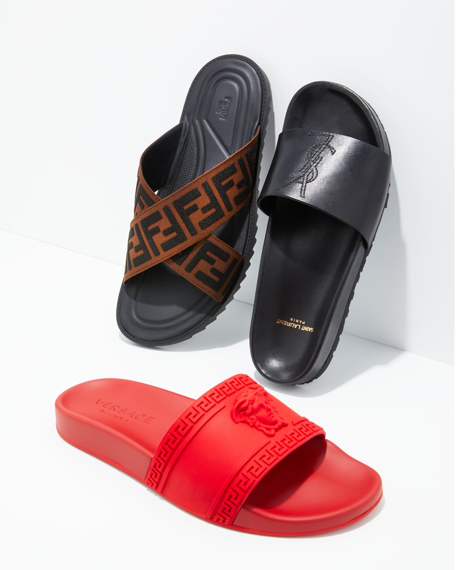 Red fendi slides discount
