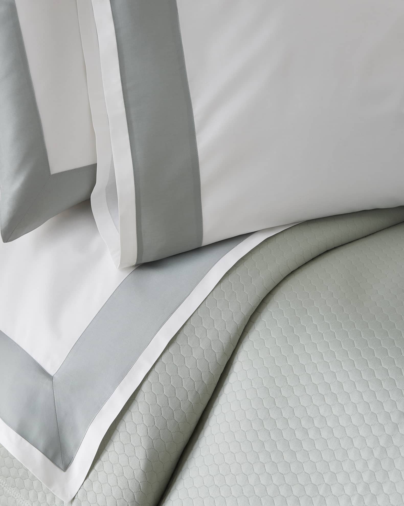 Sferra Modern Sateen Applique King Pillowcase Neiman Marcus