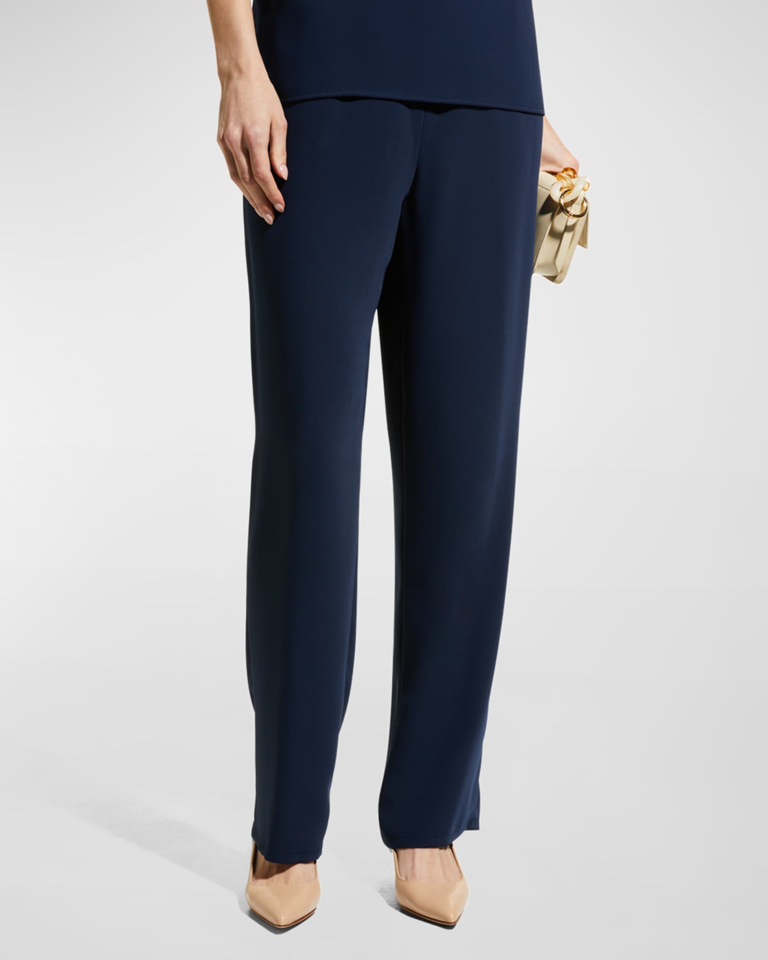 Suzette Crepe Straight-Leg Pants 1