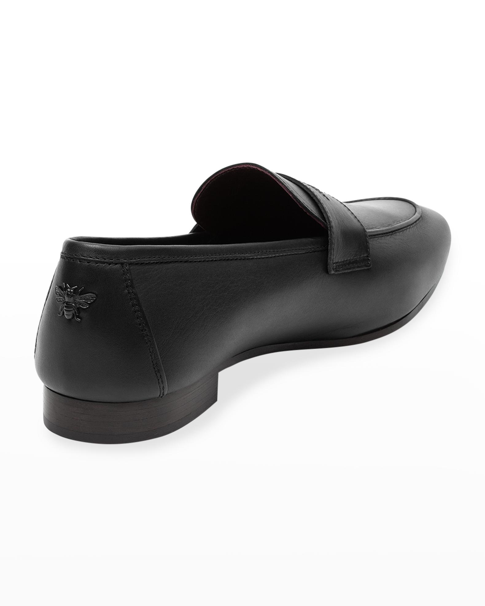 Bougeotte Flaneur Leather Flat Penny Loafers | Neiman Marcus display picture 2