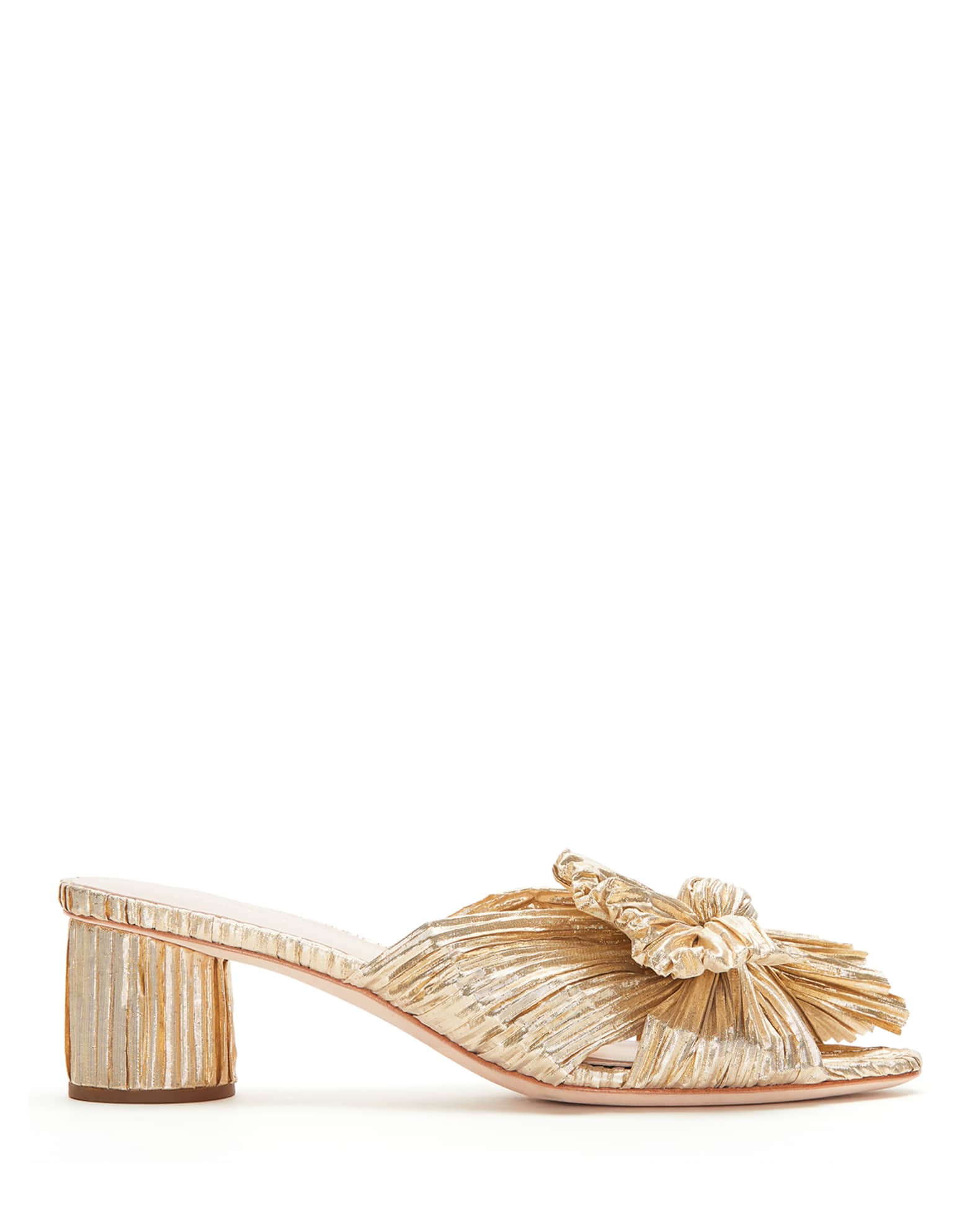 Emilia Pleated Knot Slide Sandals - Thumbnail 2