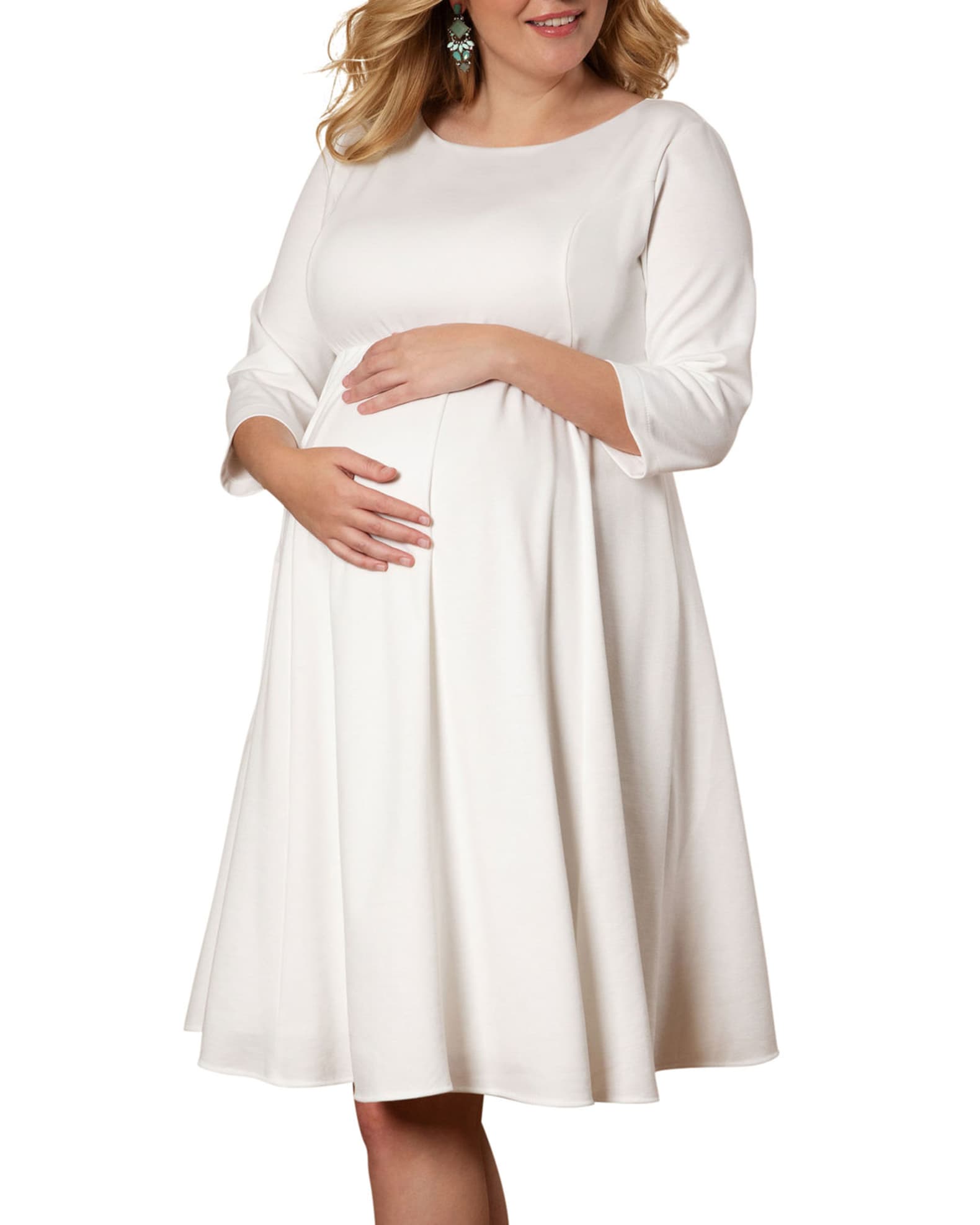 Tiffany Rose Maternity Sienna 3 4 Sleeve Ponte Roma Jersey Dress Neiman Marcus