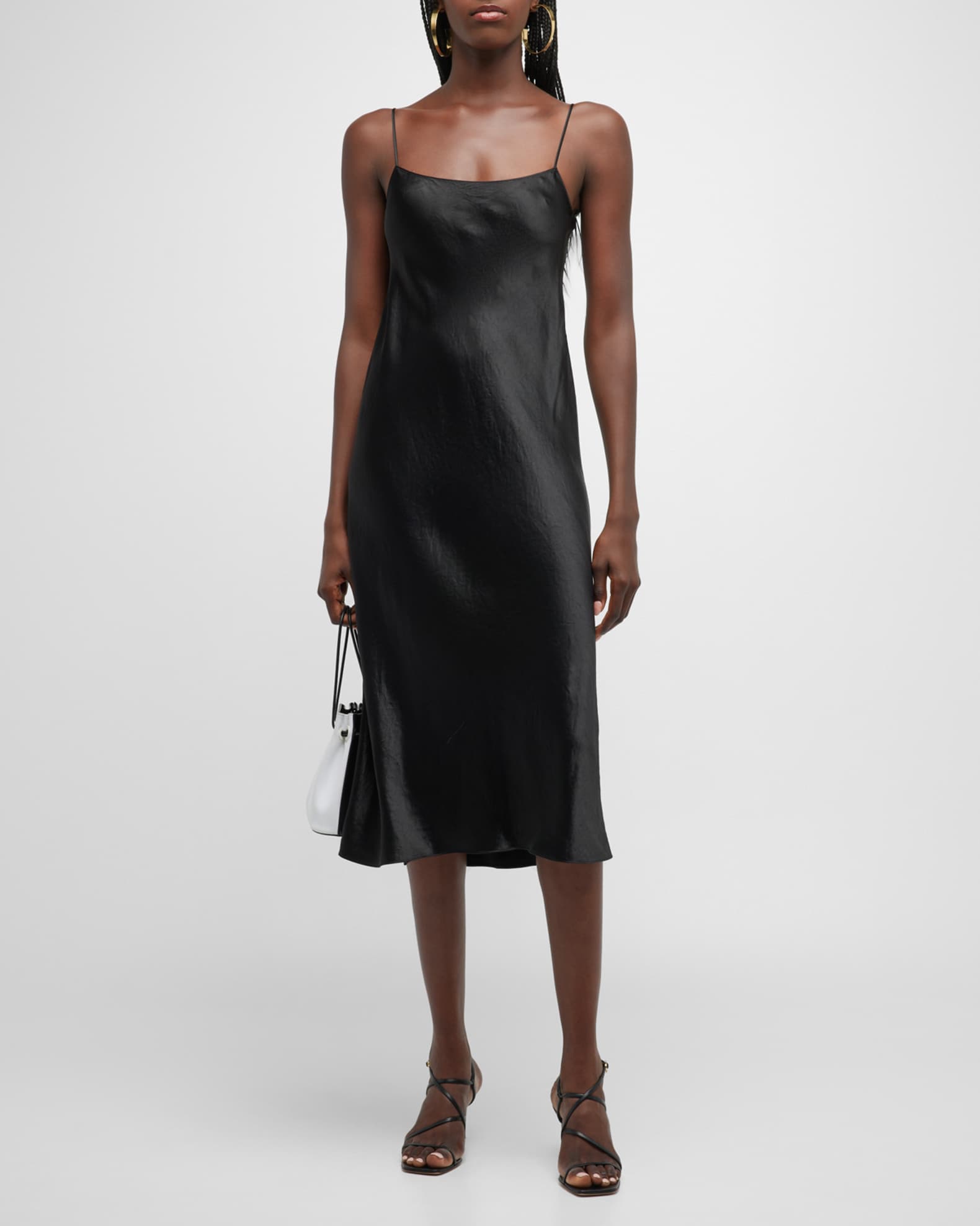 knee length dresses for ladies Vince Women's V-Neck Maxi Slip Dress