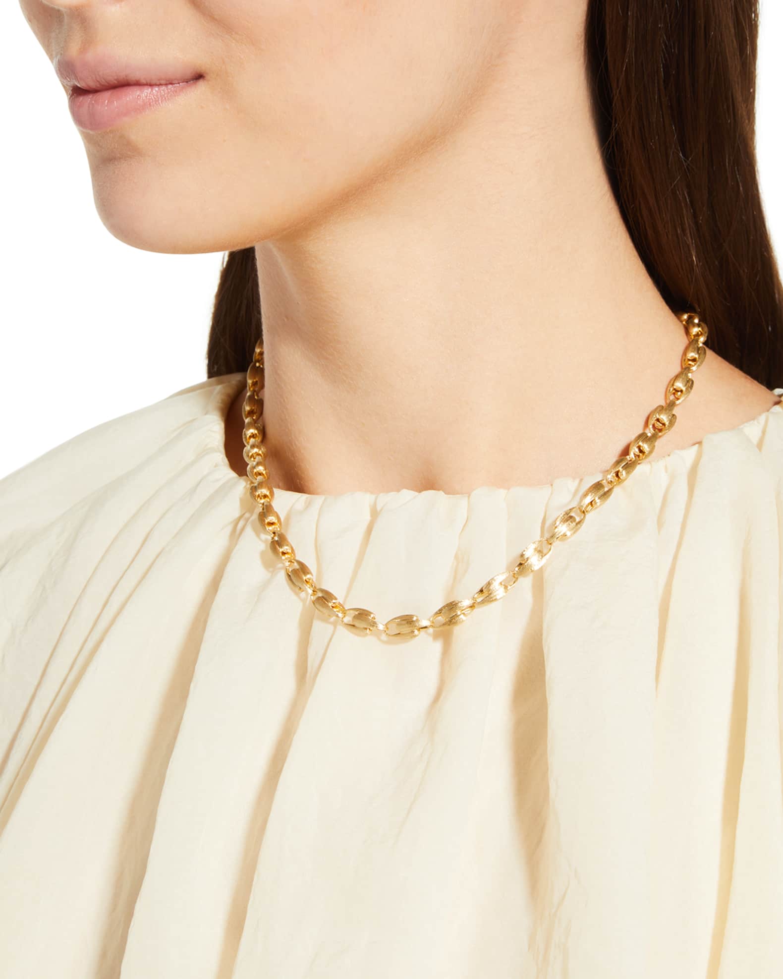 Lucia 18K Short Small Link Necklace, 17.25"L 1