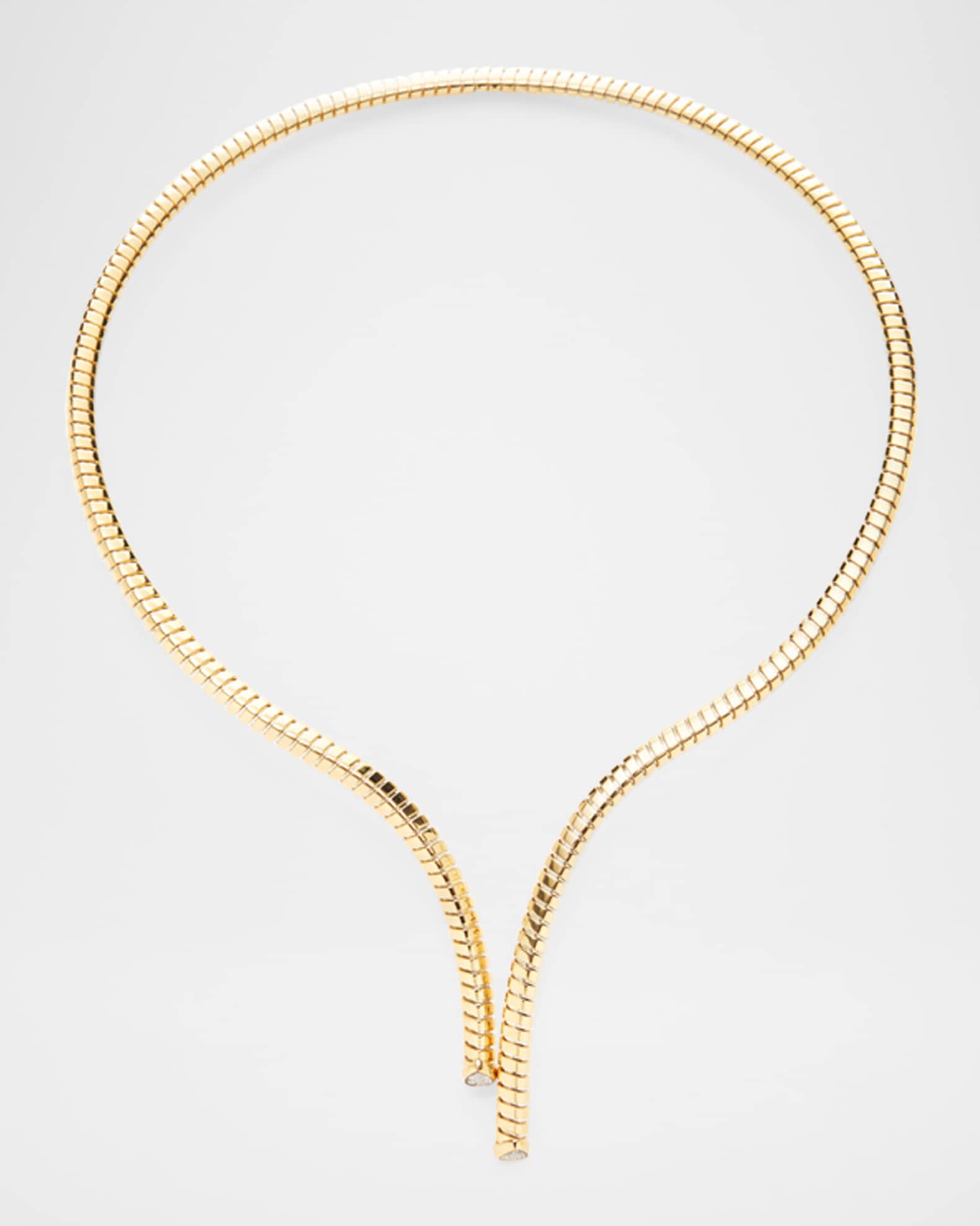 18K Yellow Gold Trisolina Pave Diamond Necklace 0