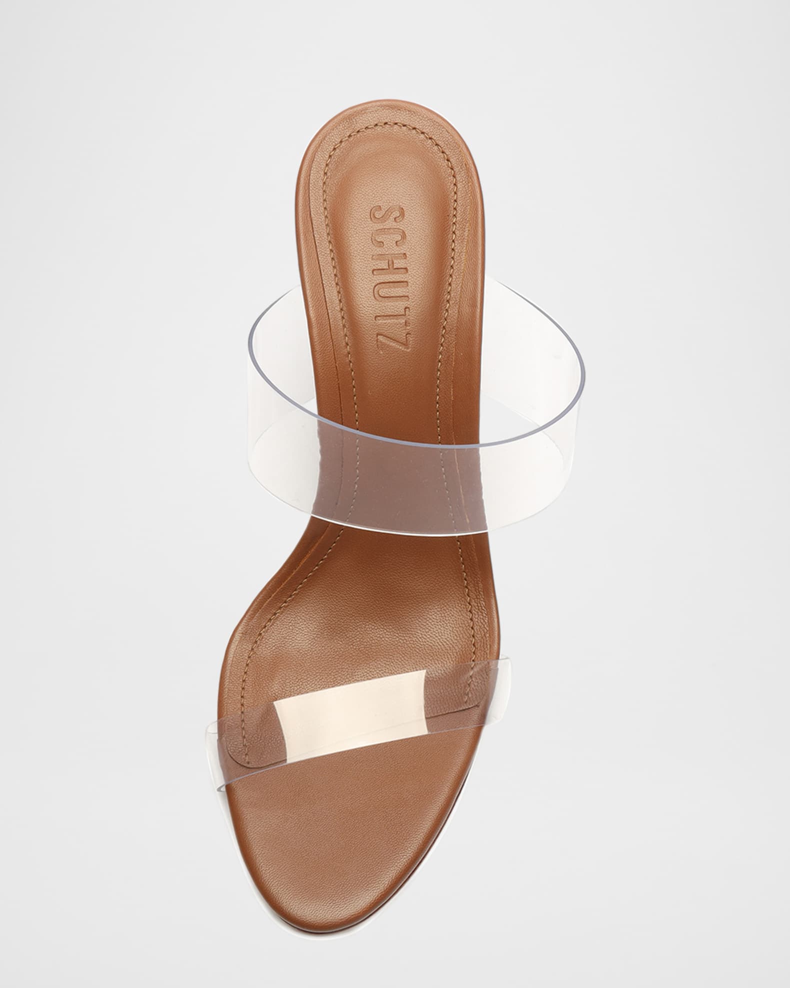 Schutz Ariella Strappy See-Through Vinyl Slide High-Heel Sandals